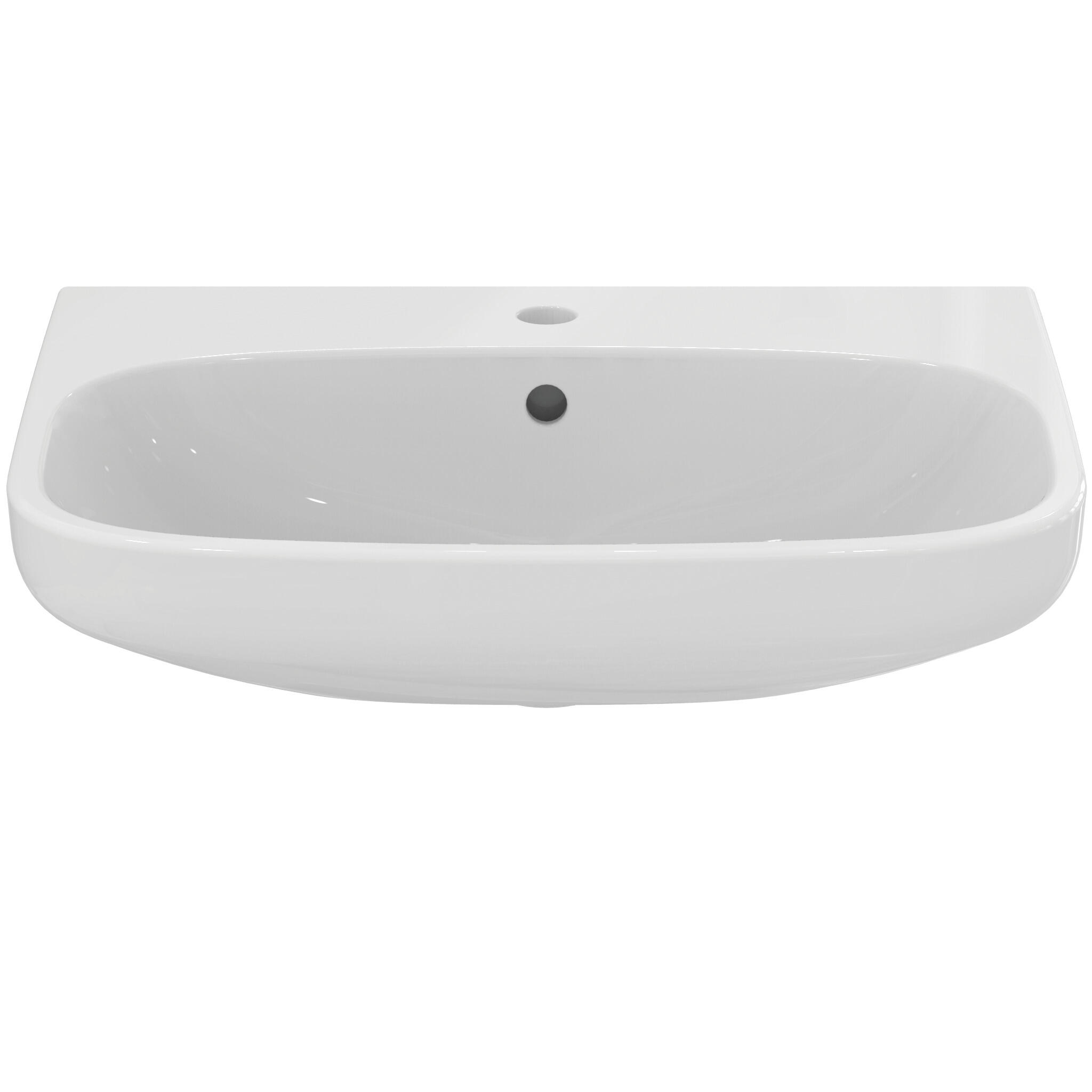 Lavabo sospeso ovale T470501 H 18 x P 48 cm in ceramica bianco lucido - 2