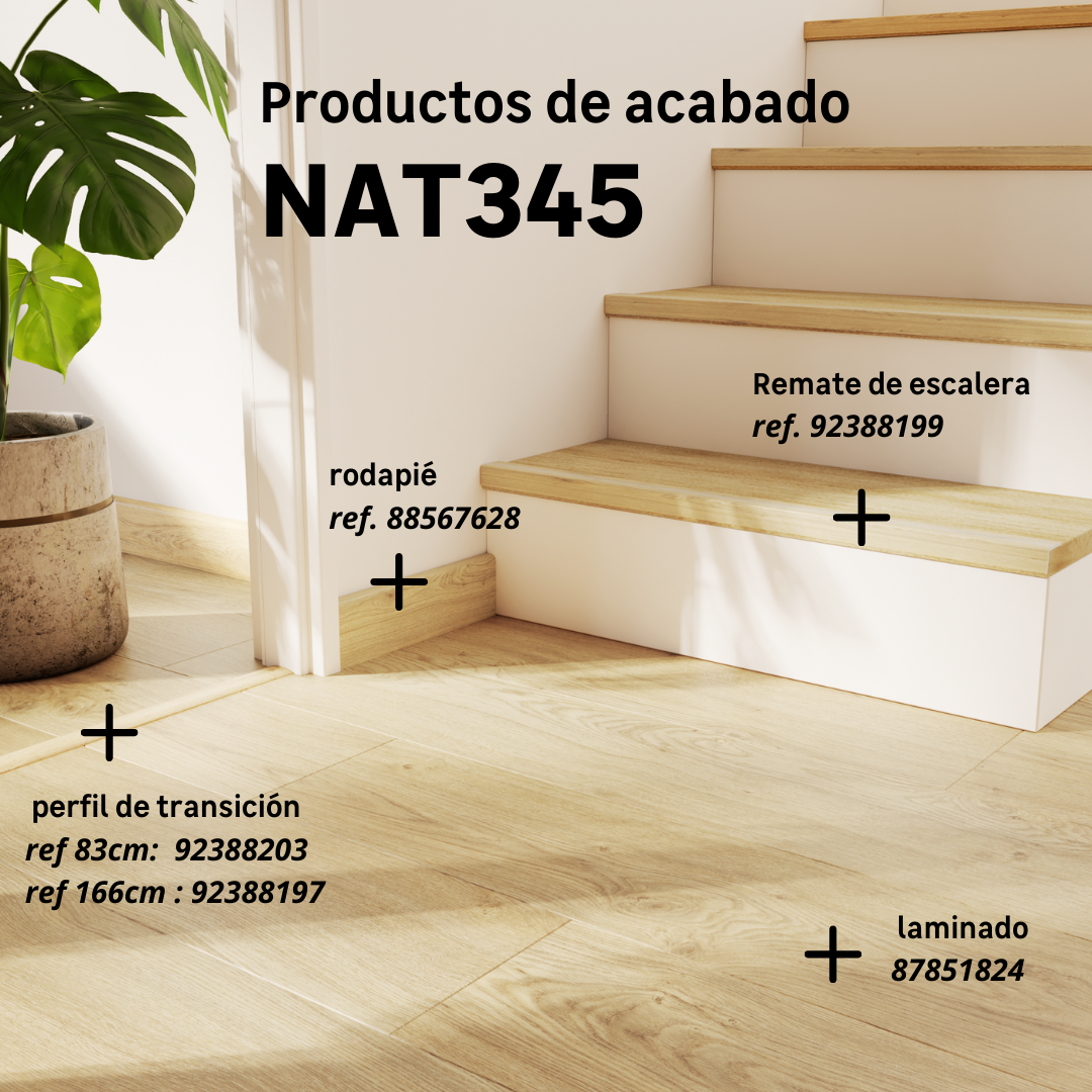 Rodapié  de mdf de 240x7.8cm marrón NAT345 ARTENS - 5