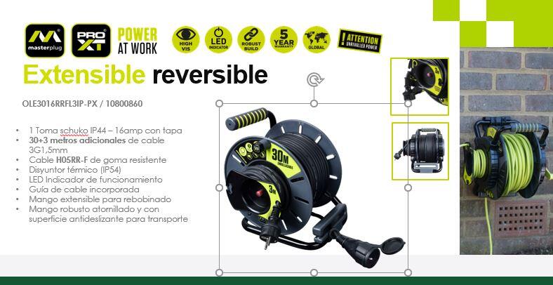 ENROLLACABLE PROLONGADOR EXTERIOR CABLE 3X1.5MM2 30+3 METROS IP44 - 2