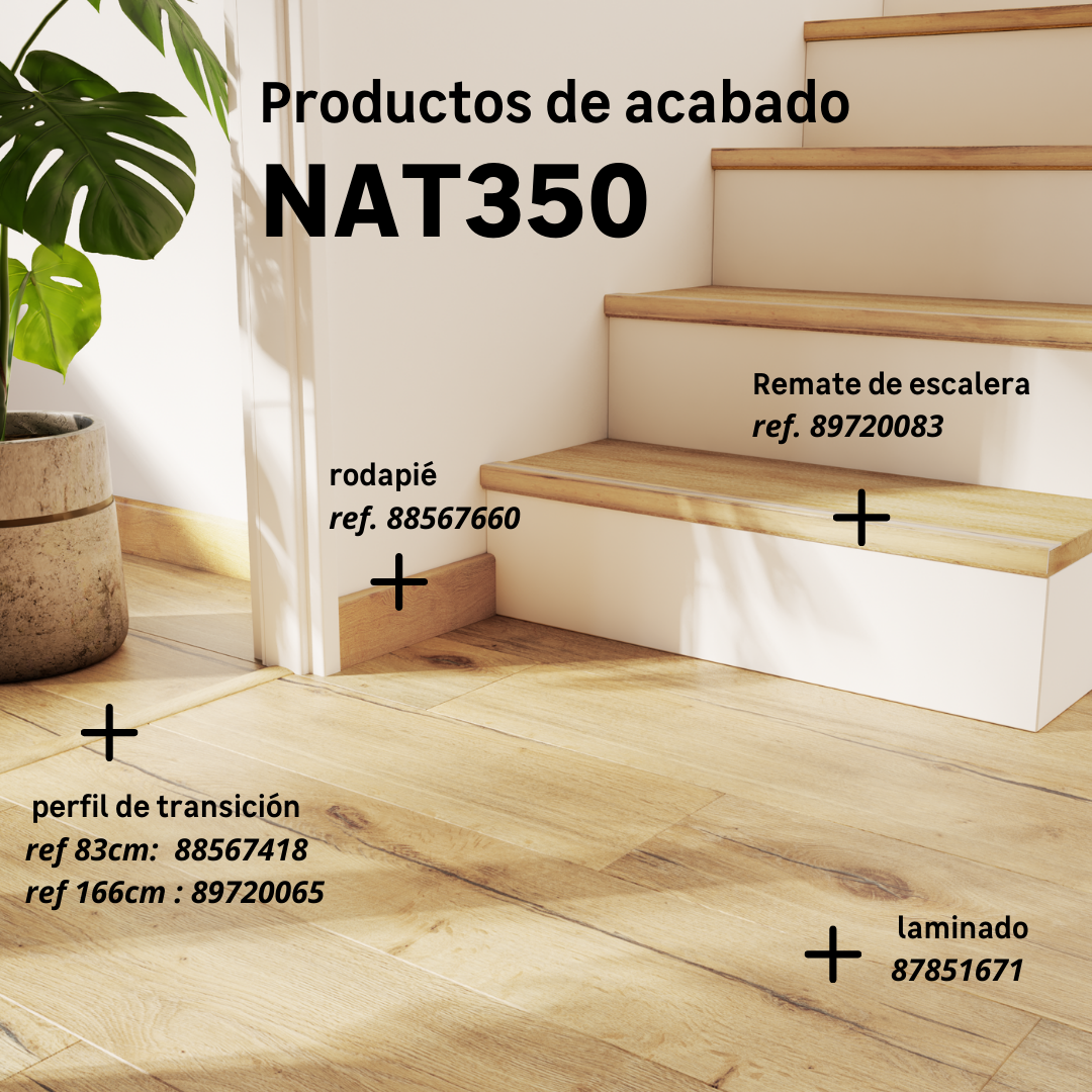 Perfil de umbral 4 en 1 de aluminio color madera natural 830x37 mm ARTENS NAT350 - 5