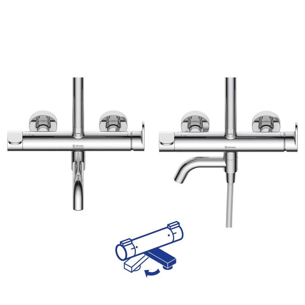 Conjunto de banheira com torneira cromado Sensea Icone - 9