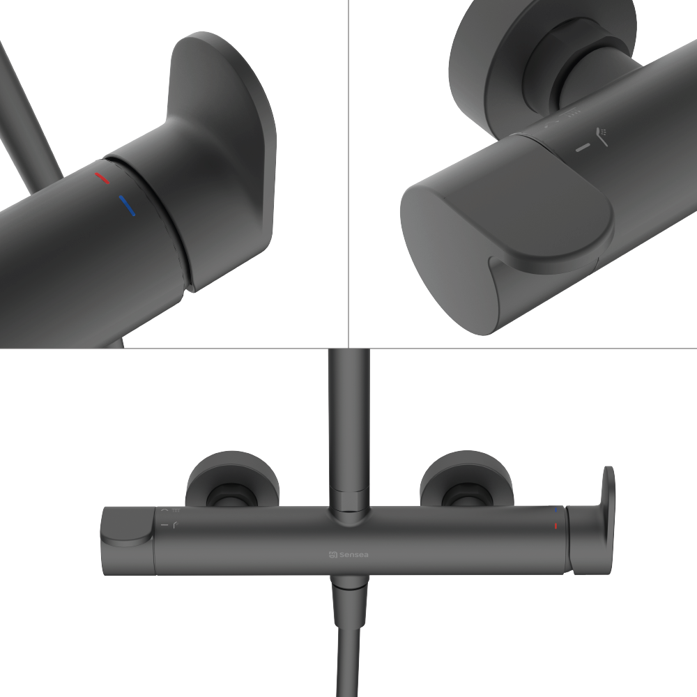 Columna de ducha monomando SENSEA Icone negro - 6