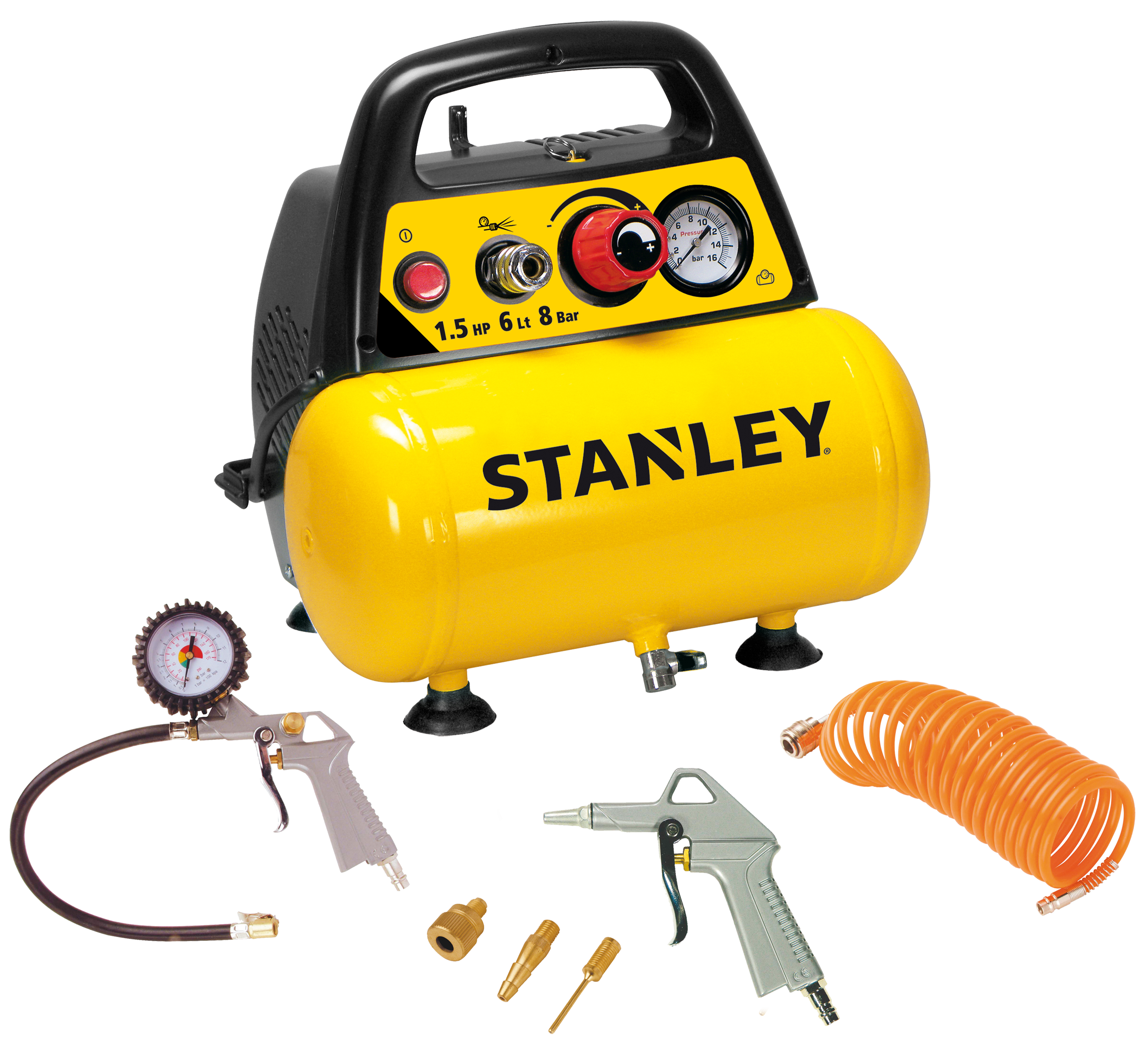 Kompresor bezolejowy 230V 6L 8B plus akcesoria Stanley