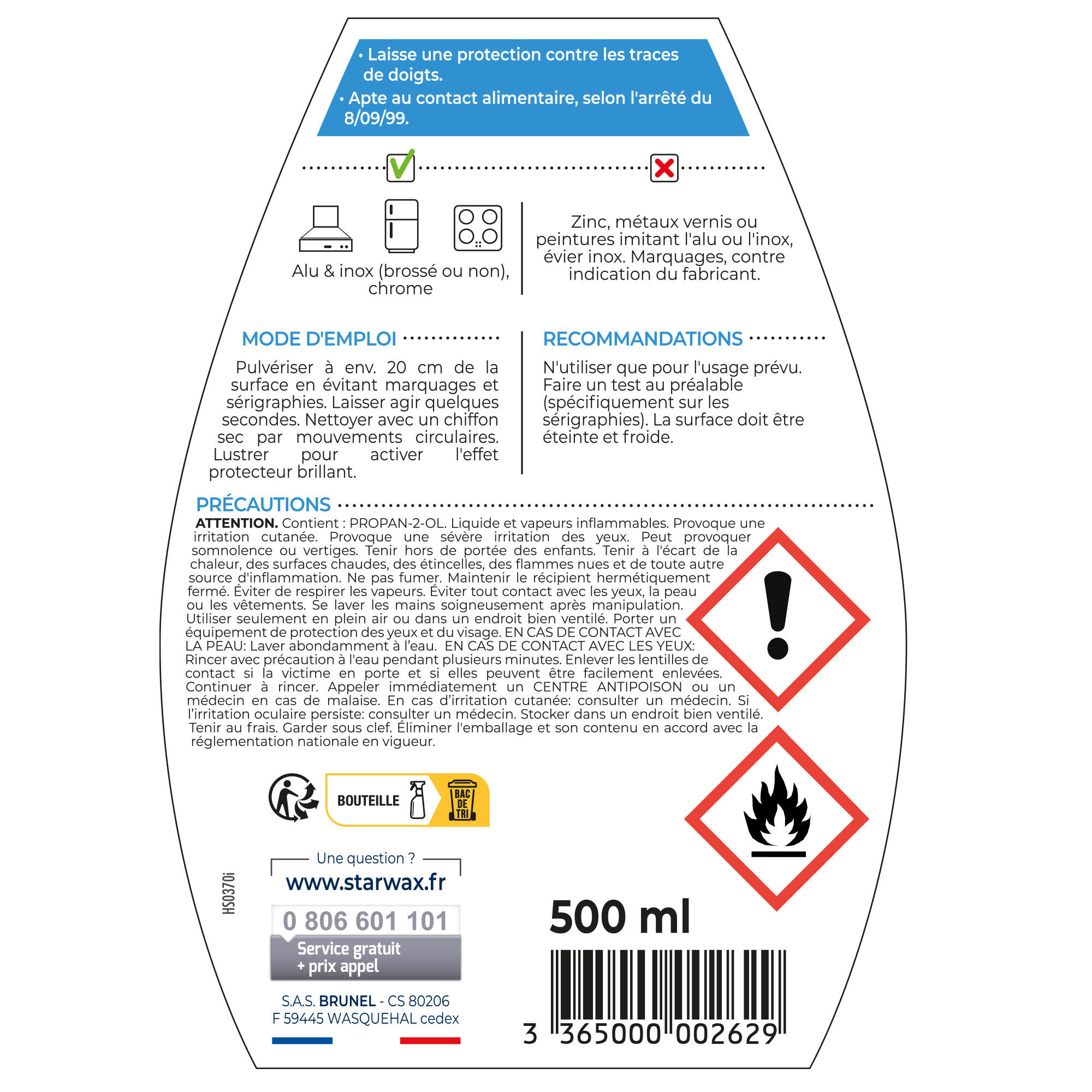 Nettoyant STARWAX Protection alu inox, 0.5L - 4
