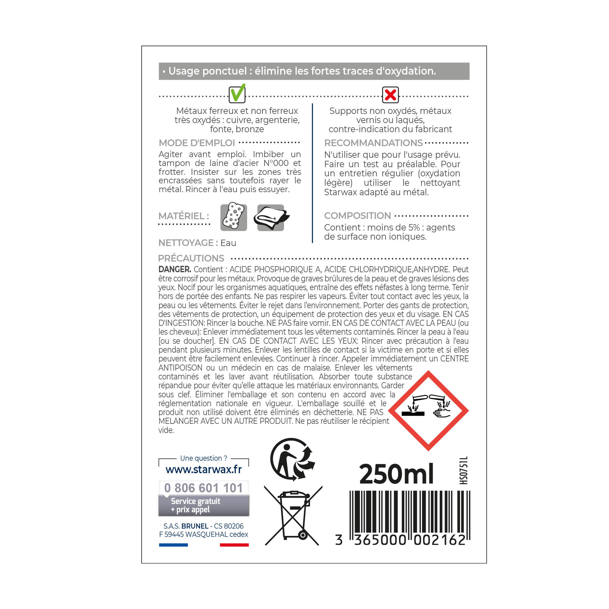 Désoxydant métaux STARWAX, incolore liquide, 250 ml - 4