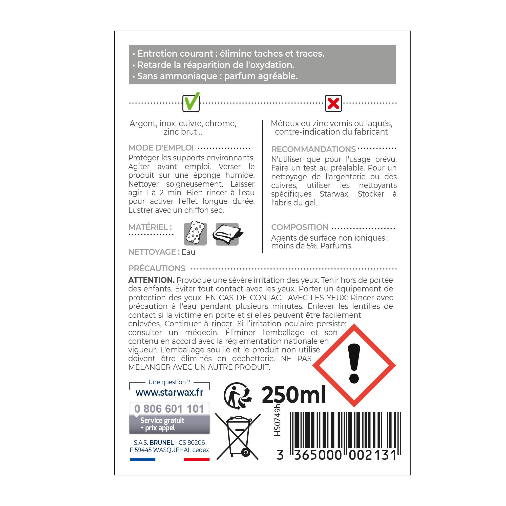 Nettoyant STARWAX Multi métaux, 0.25L - 4