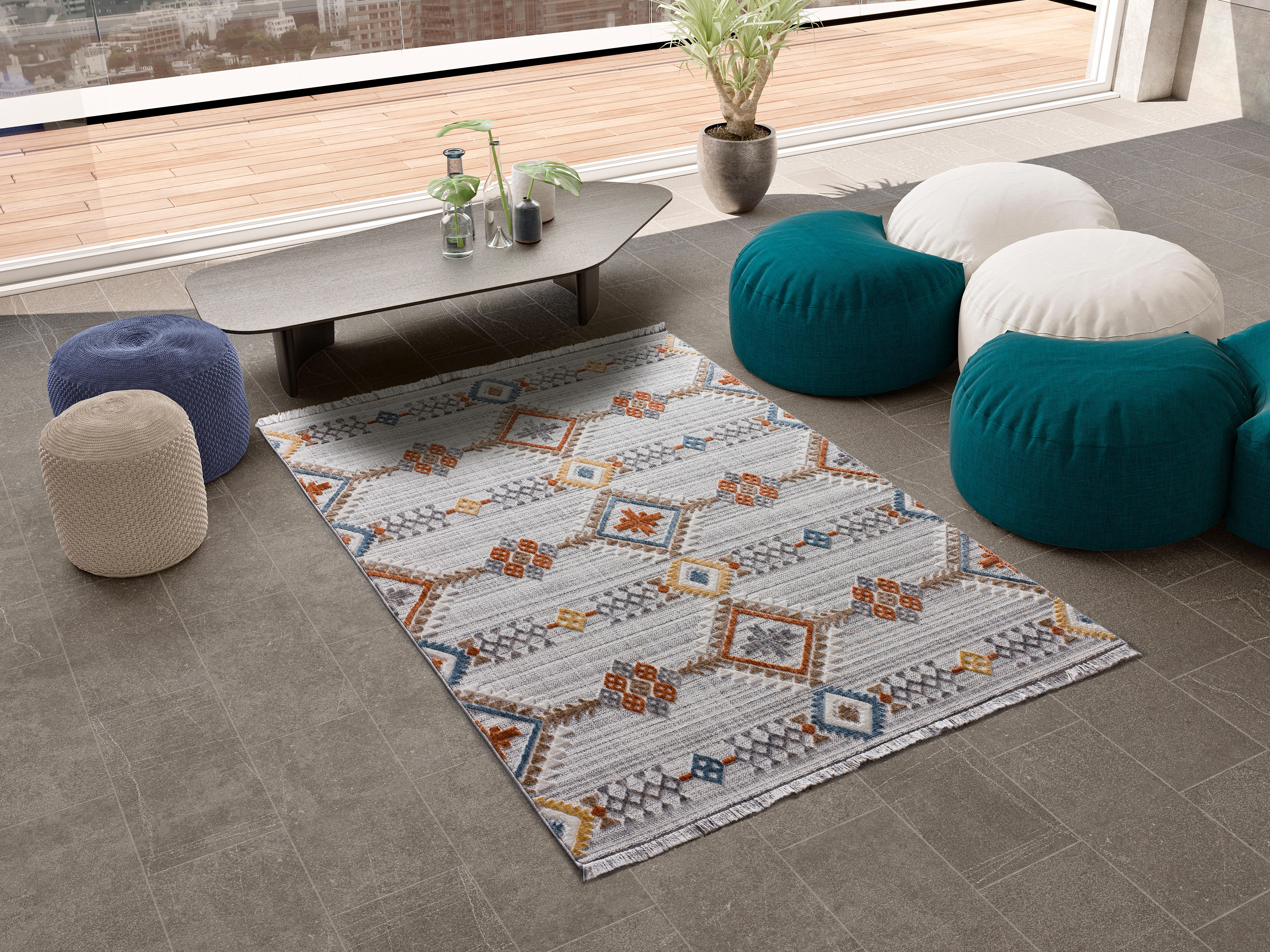 Alfombra de poliéster broadway 5183 155x230 cm multicolor