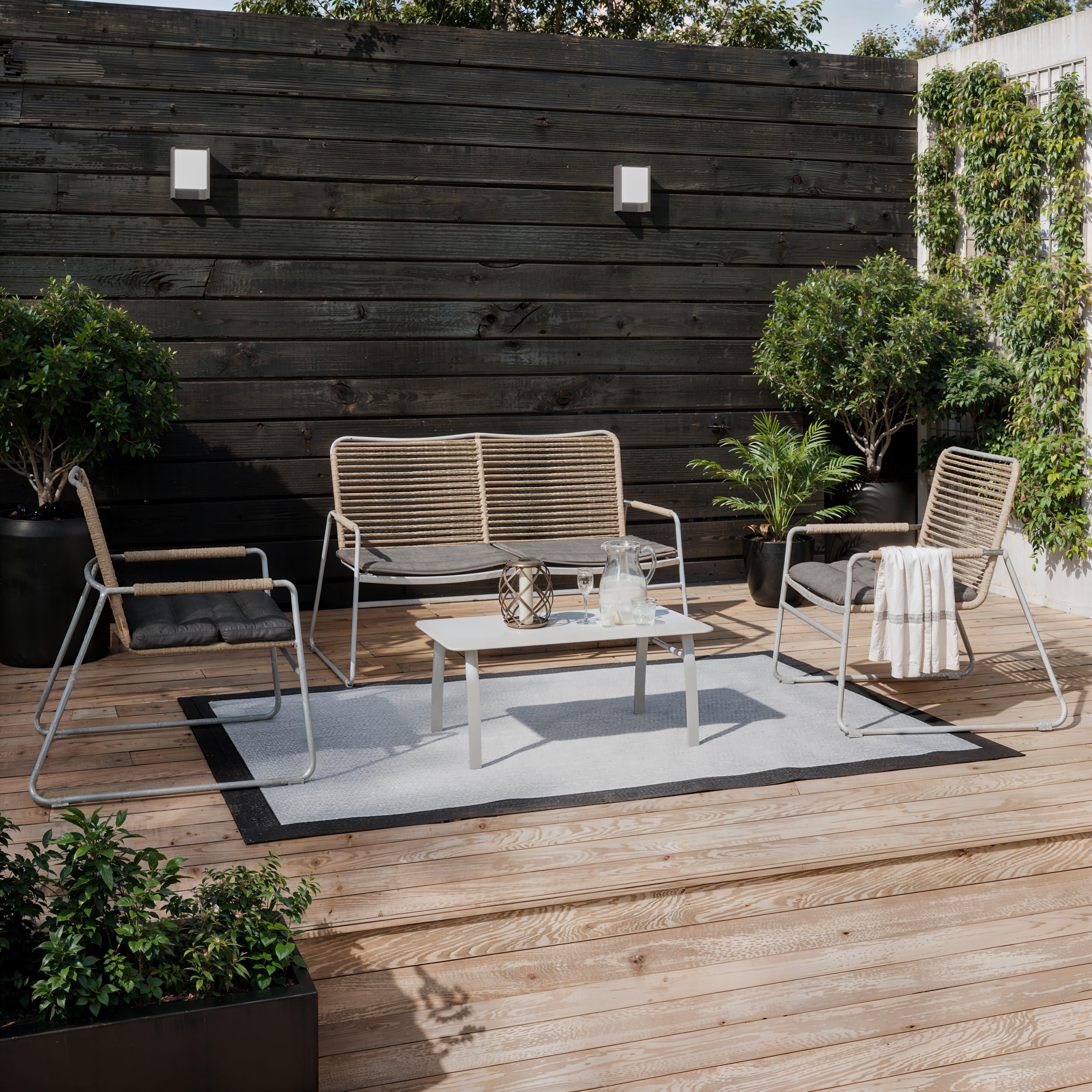 Sofá de jardín con cojín de acero Mahón marrón - 3