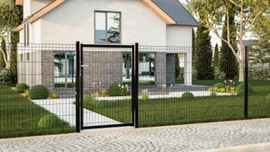Portillon grillagé Naterial Noir - 9005 à sceller, l.100 x H.170 cm