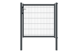 Portillon grillagé Naterial Gris - 7016 à sceller, l.125 x H.120 cm