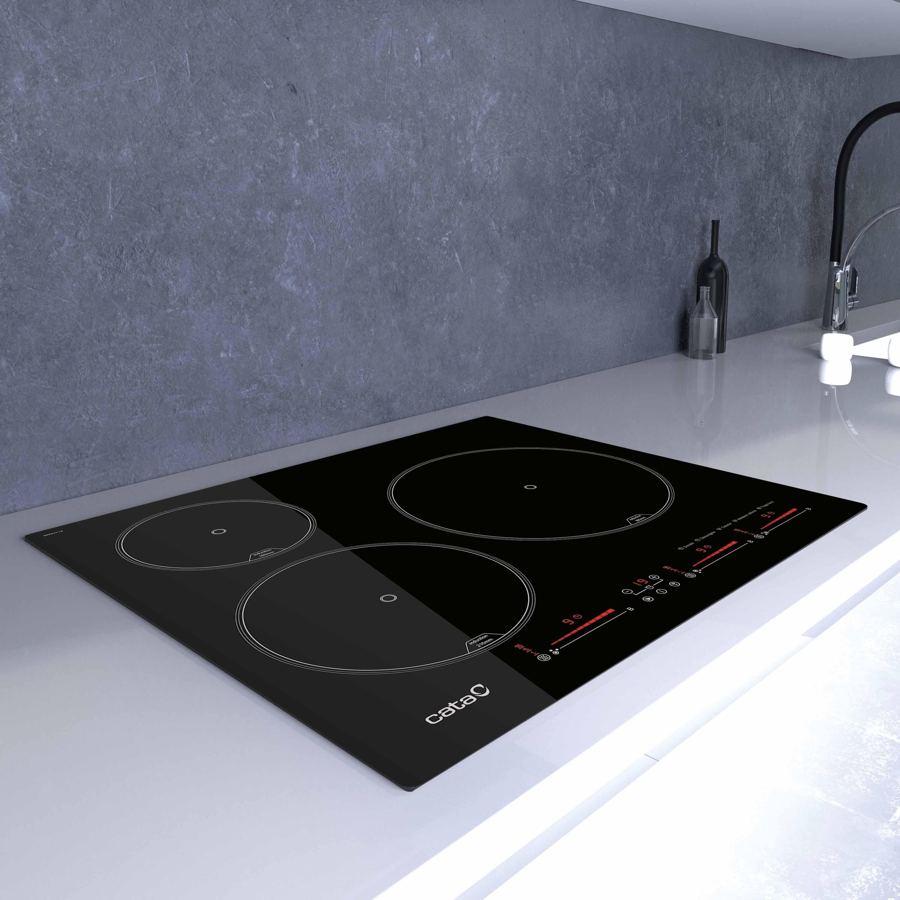 Placa de inducción CATA ILM 3285 con 3 zonas de cocción zona grande de 28cm 7100 W negro 60cm - 3