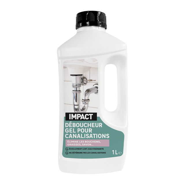 Déboucheur IMPACT Canalisations en gel, 1L, 1Kg