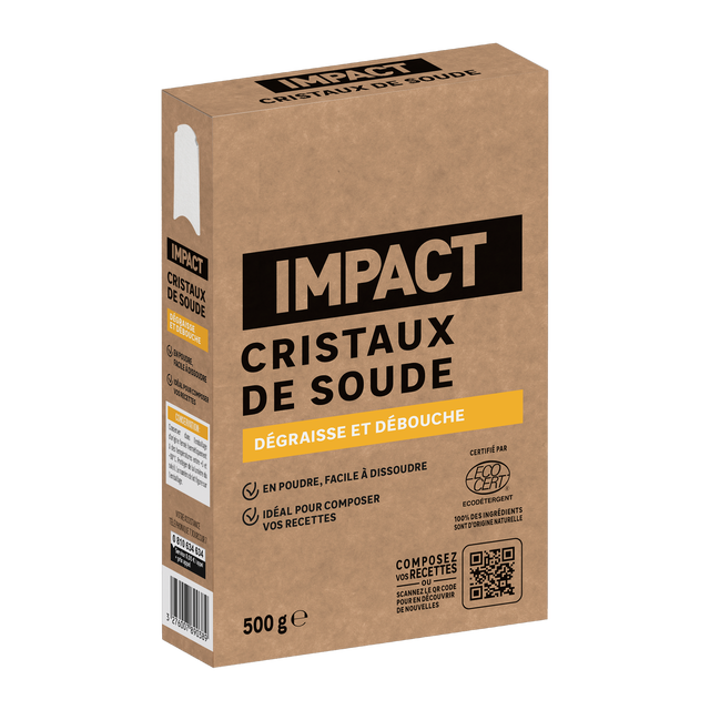 Cristaux de soude IMPACT Dégraissant et blanchissant, 500g ECODET