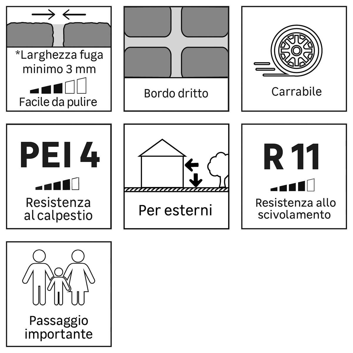 Piastrella da pavimento e rivestimento esterno in gres porcellanato 30.8 x 61.5 cm non rettificato smaltato beige opaco Cervino R11 traffico intenso (pei 4/5) Sp. 9 mm 1.32 mq - 7