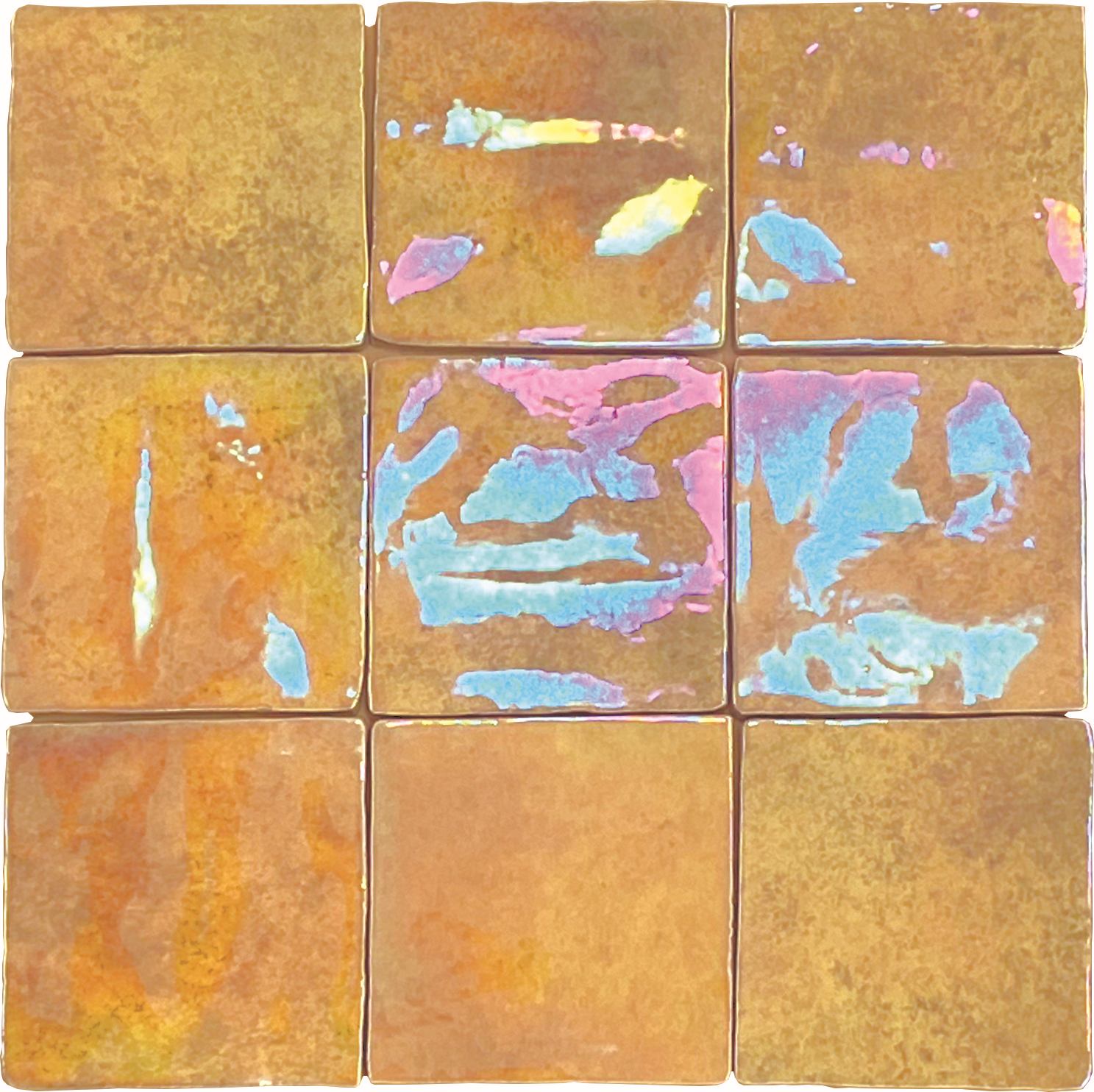 Azulejo cerámico joy efecto nacarado ambar 10x10 cm