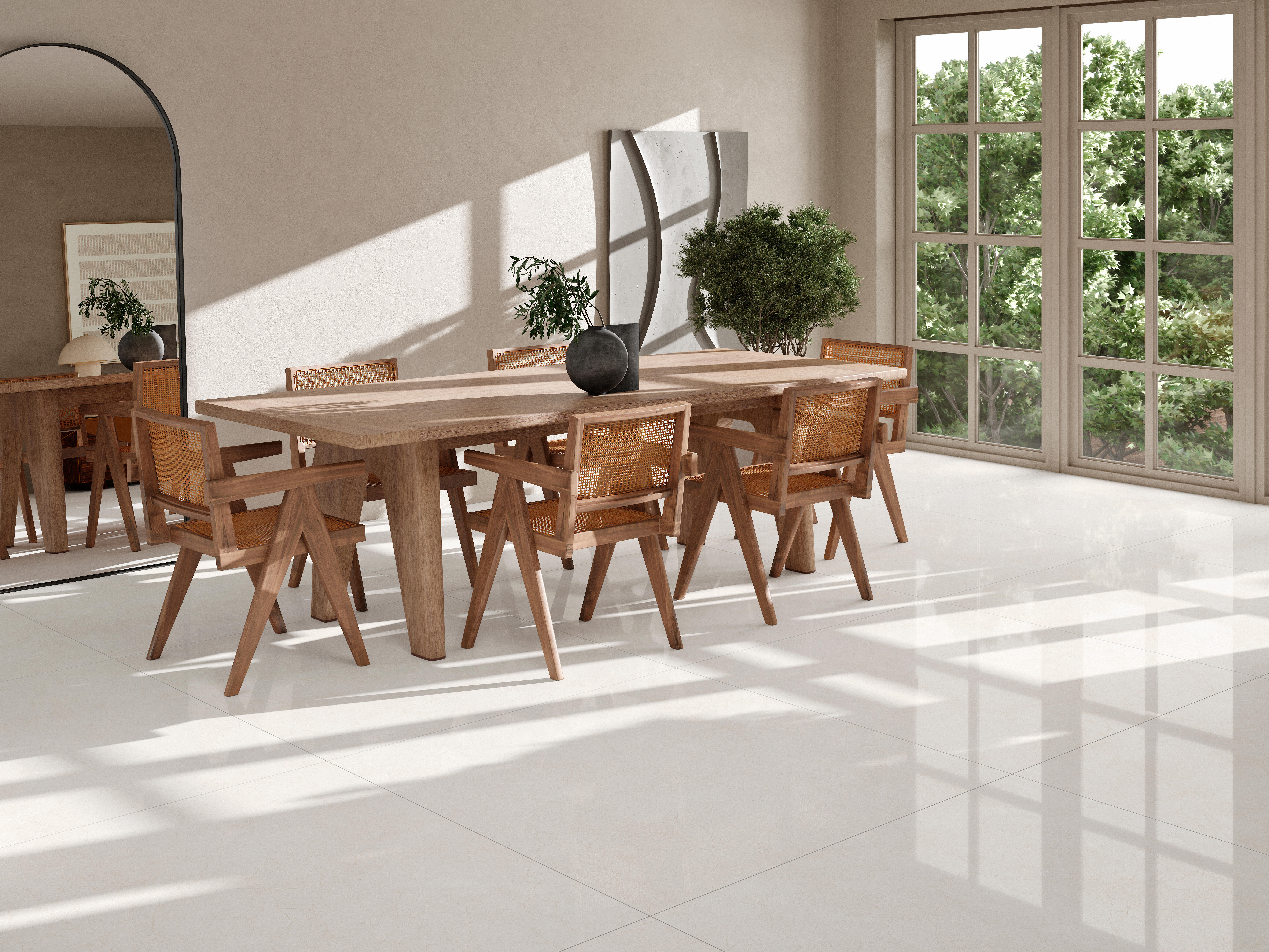 Suelo/azulejo porcelánico supreme efecto mármol beige pulido 120x120 cm c1