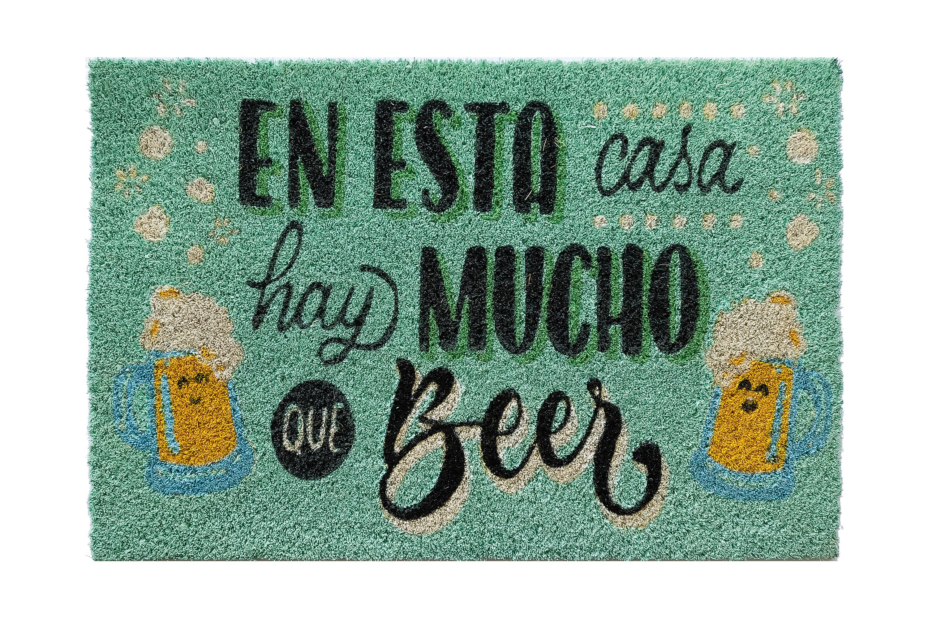 Felpudo coco mucho beer azul 40 x60 cm