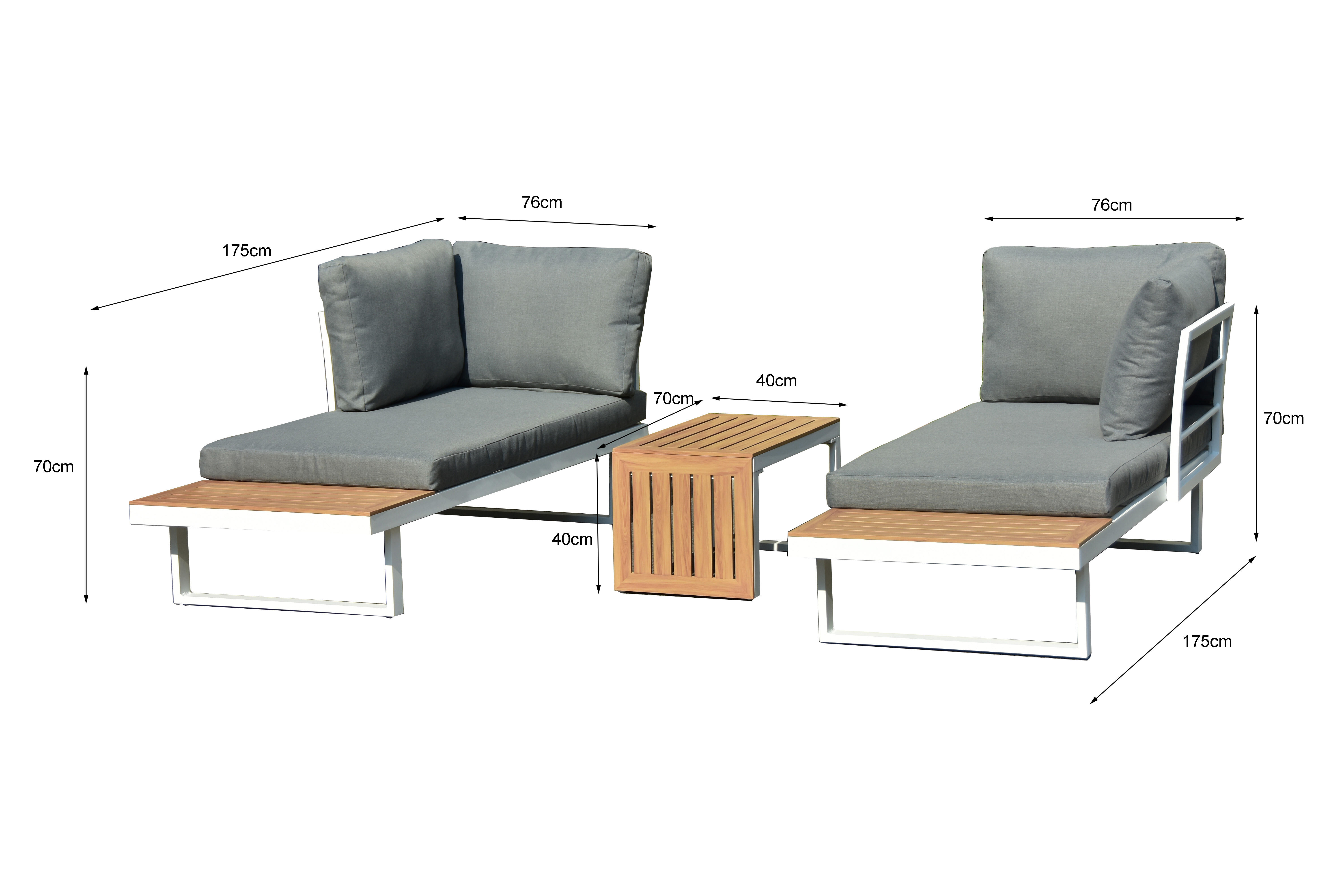 Meble ogrodowe zestaw wypoczynkowy Smarty szare Corciano - 9