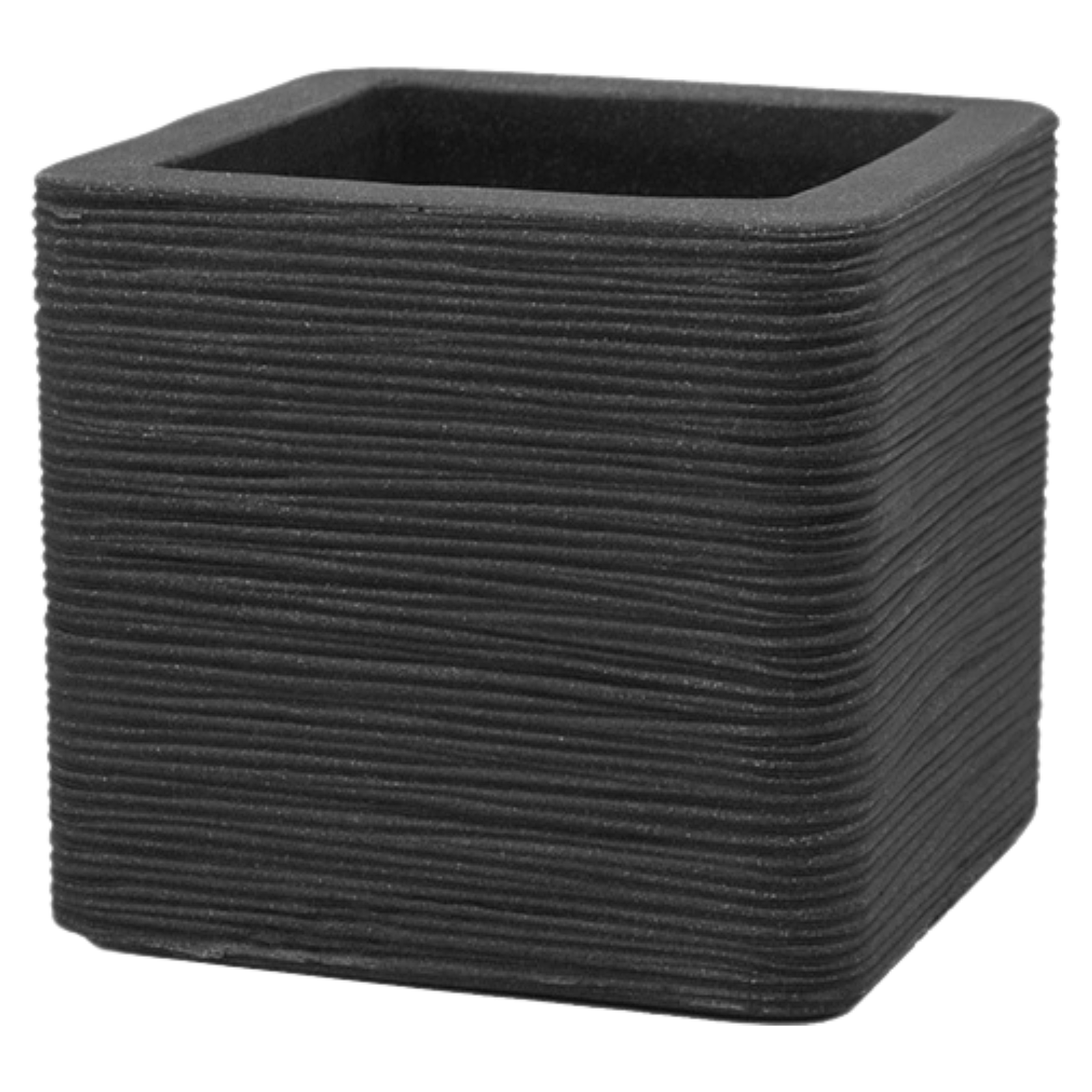 Donica plastikowa Kubus Rillen 50x50x40 cm antracytowa Vog