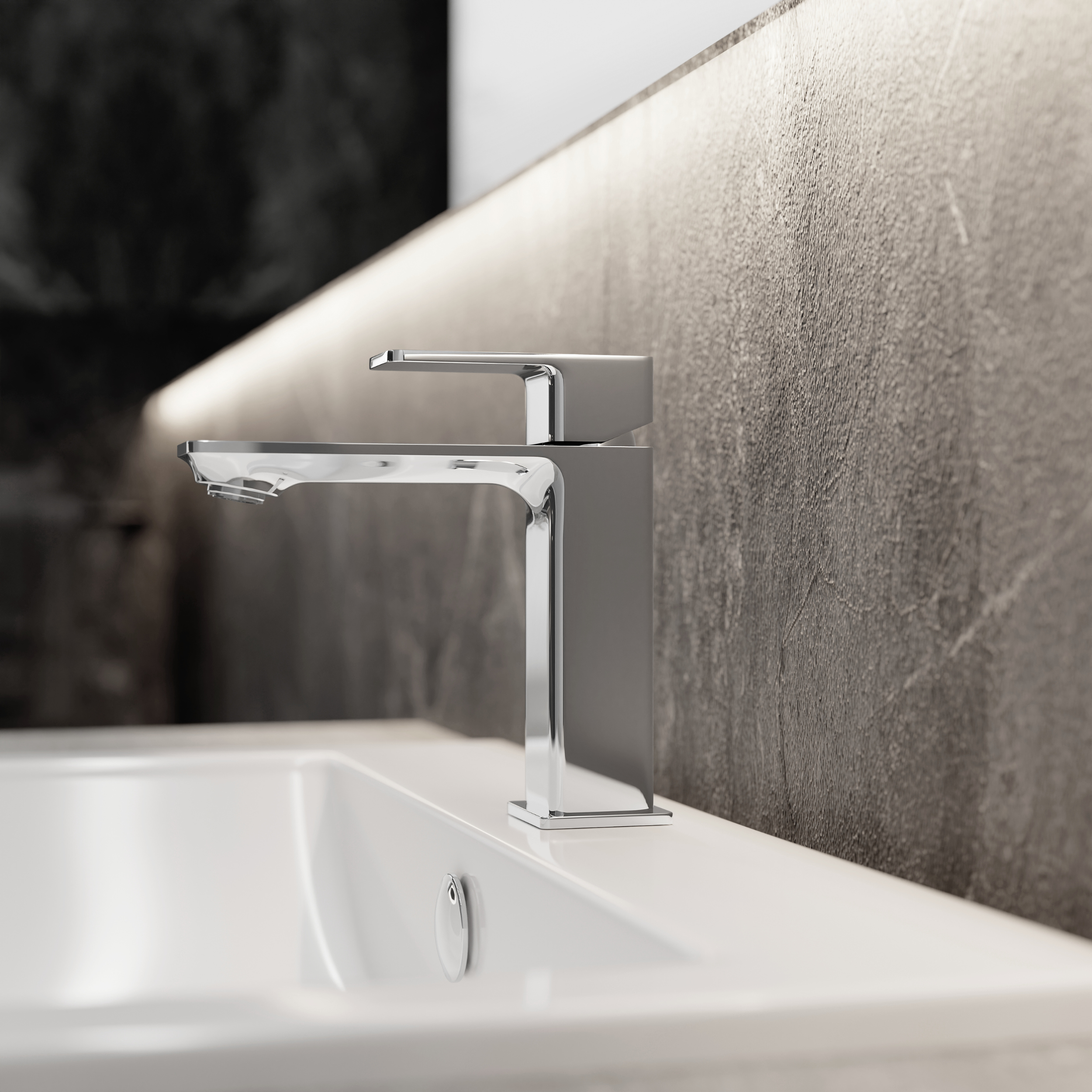 Bateria umywalkowa chrom 16.3 cm z korkiem klik-klak Dust KFA Armatura - 6