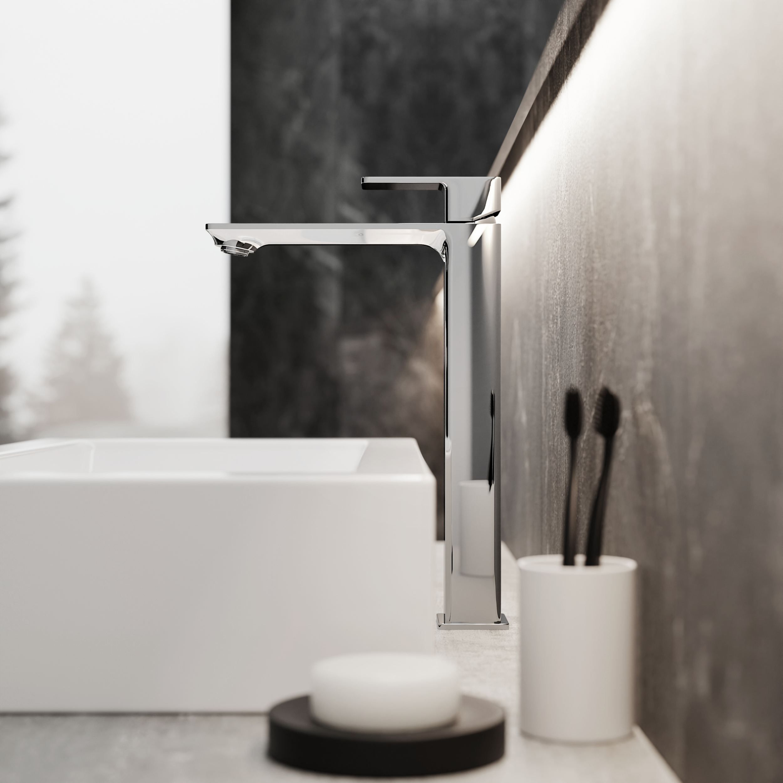 Bateria umywalkowa wysoka chrom 30.6 cm Dust KFA Armatura - 4