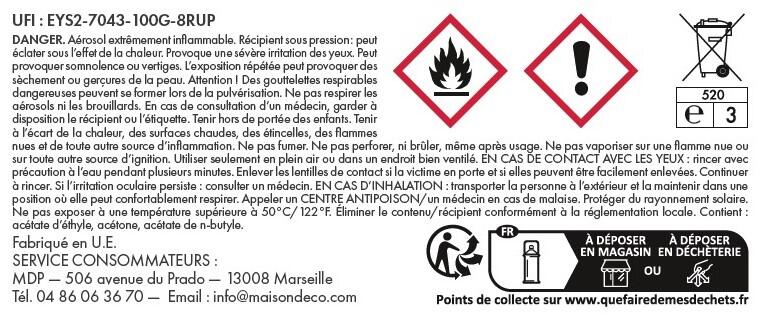 Bombe de peinture Relook tout MAISON DECO rouge vif brillant 400 ml - 8