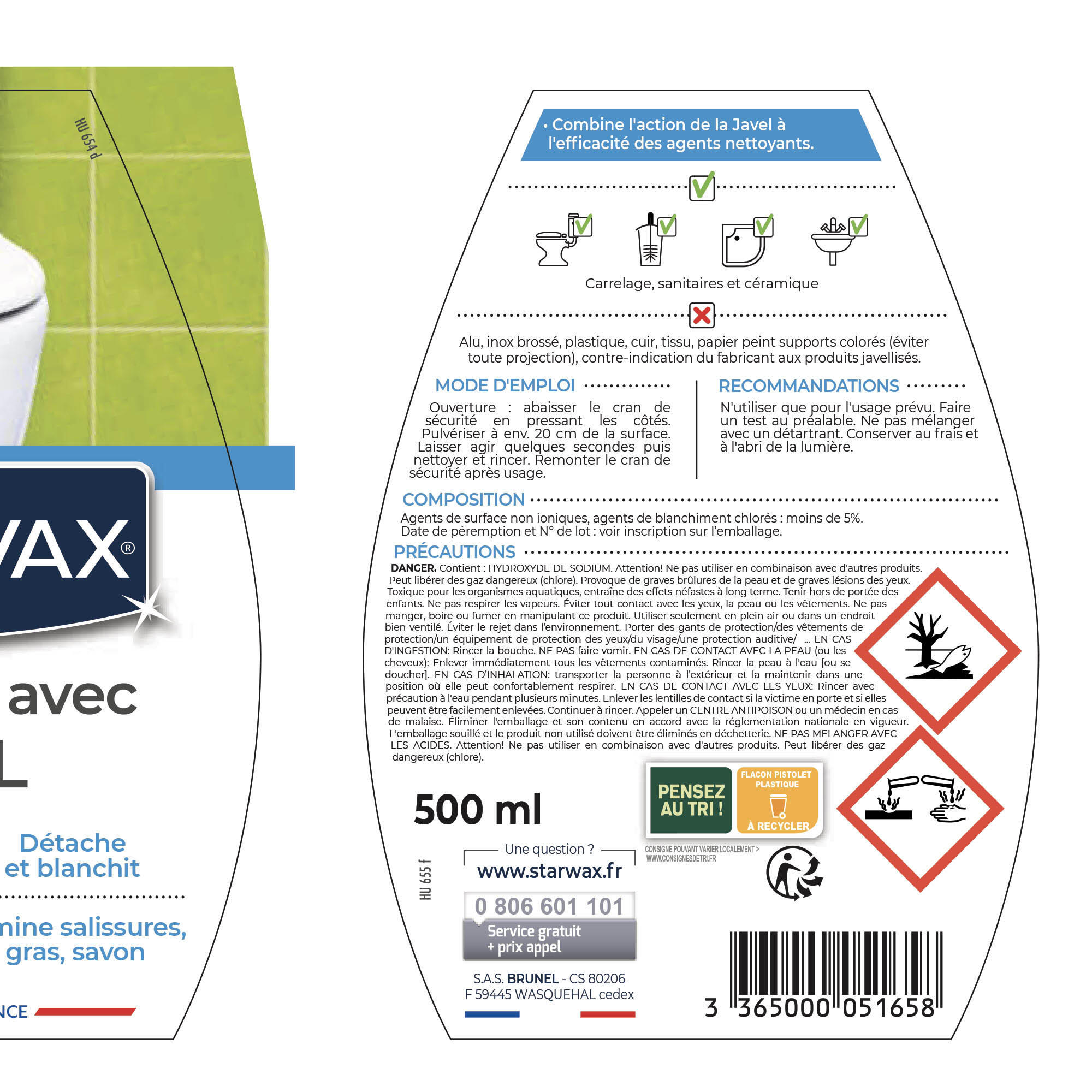Nettoyant STARWAX Javel salle de bain, 0.5L - 4