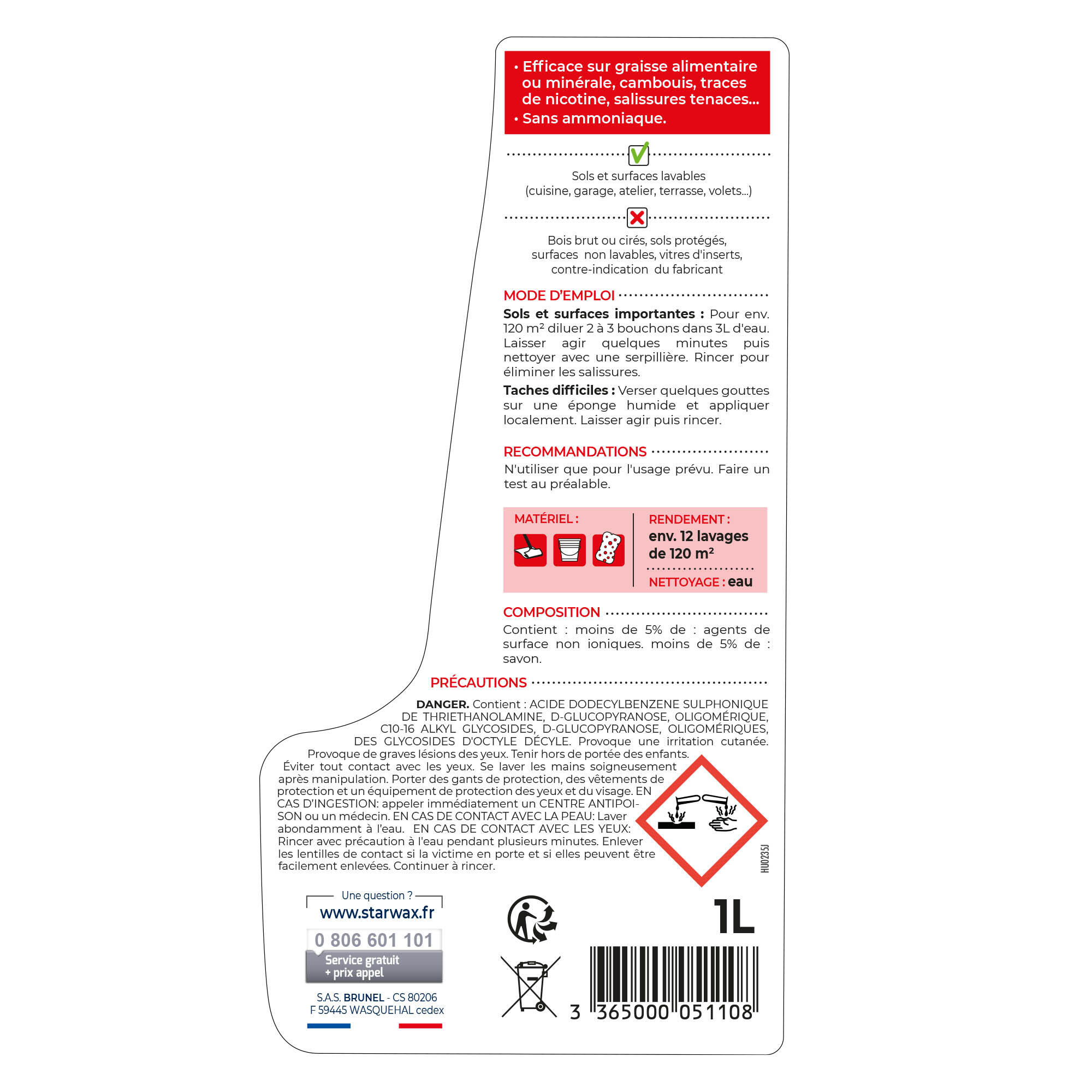 Nettoyant carrelage STARWAX Extrème, 1L - 4