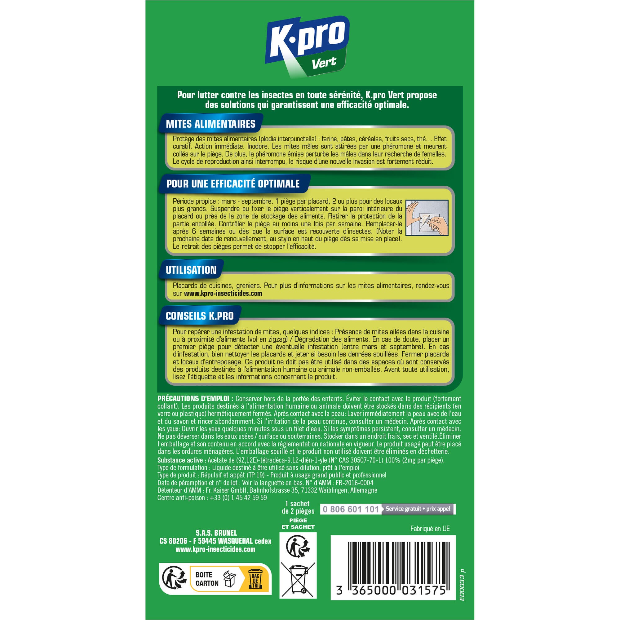 Lot de 2 pièges mites alimentaires K.PRO - 5