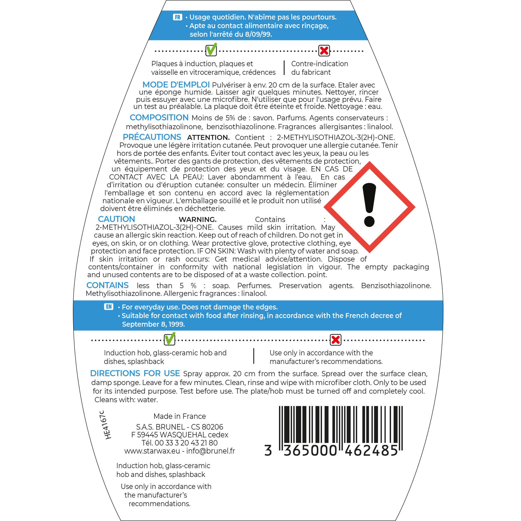 Nettoyant STARWAX Spécial induction vitrocéramique, 0.5L - 7