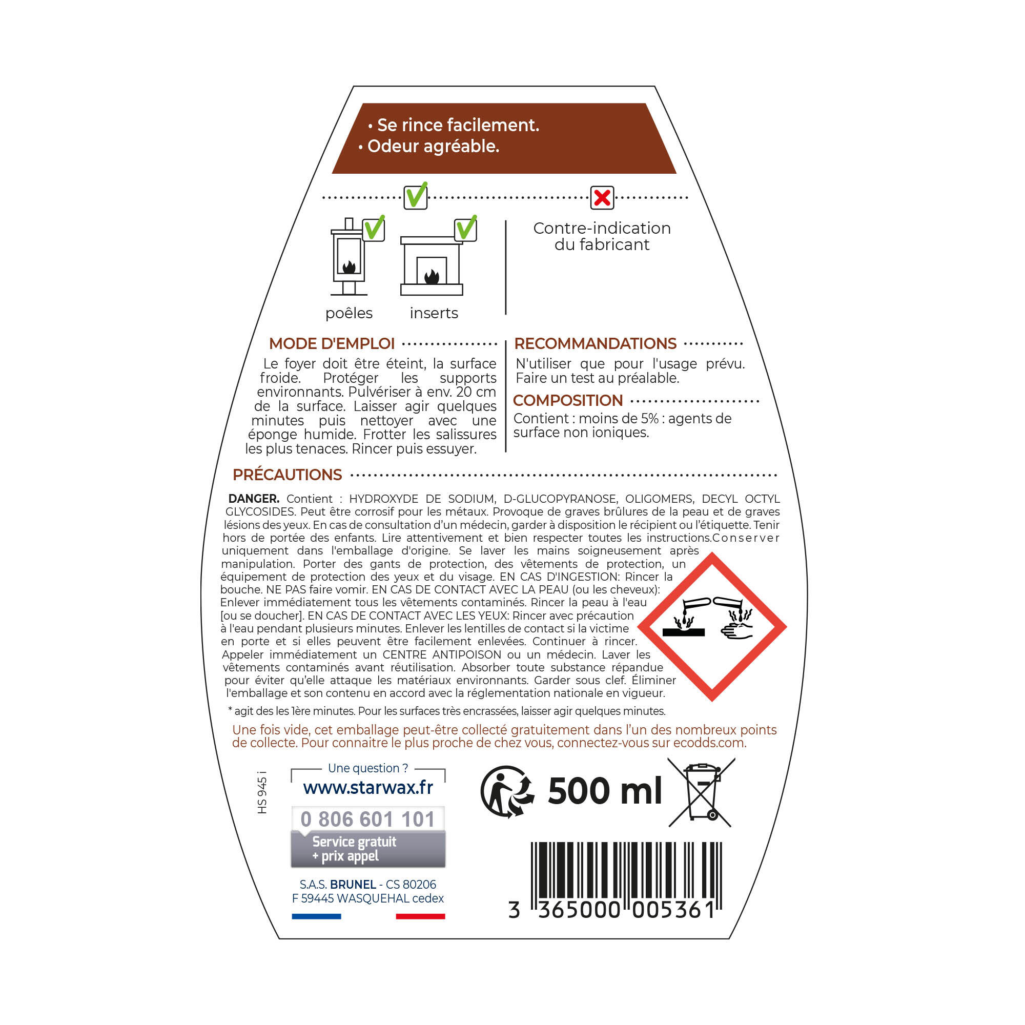 Nettoyant STARWAX Express spécial insert cheminée, 0.5L - 7