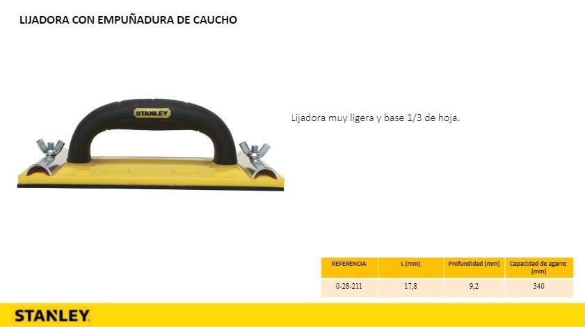 LIJADORA MANUAL CON EMPUÑADURA DE PLASTICO STANLEY - 2