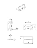 GUIADOR INFERIOR PUERTA CORREDERA NYLON - 4
