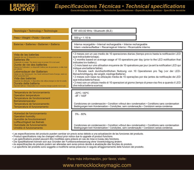 CILINDRO MOTORIZADO REMOCK LOCKEY MAGIC 35X35 LATON 