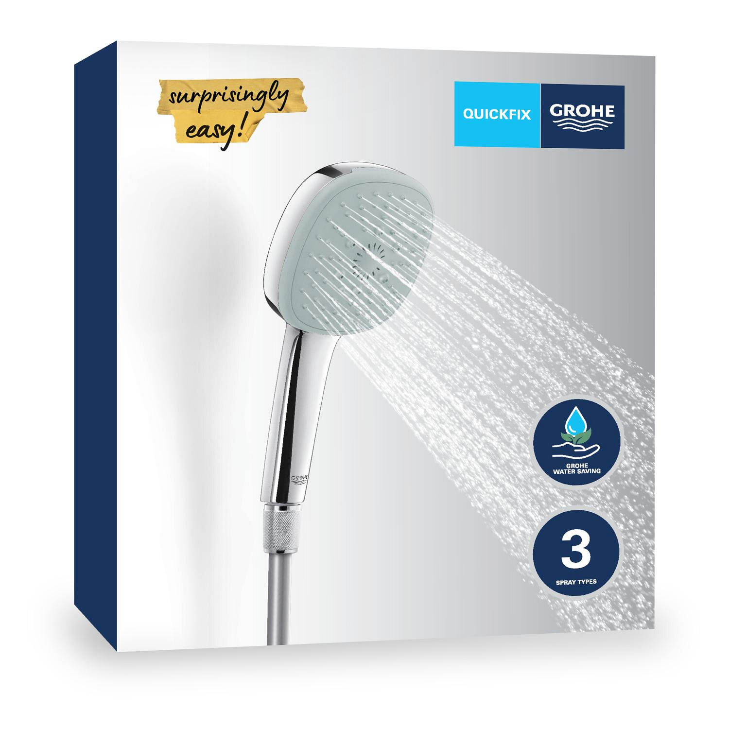 Duo (pommeau de douche et flexible) 3 jet(s) chromé Vitalio comfort clova GROHE - 5