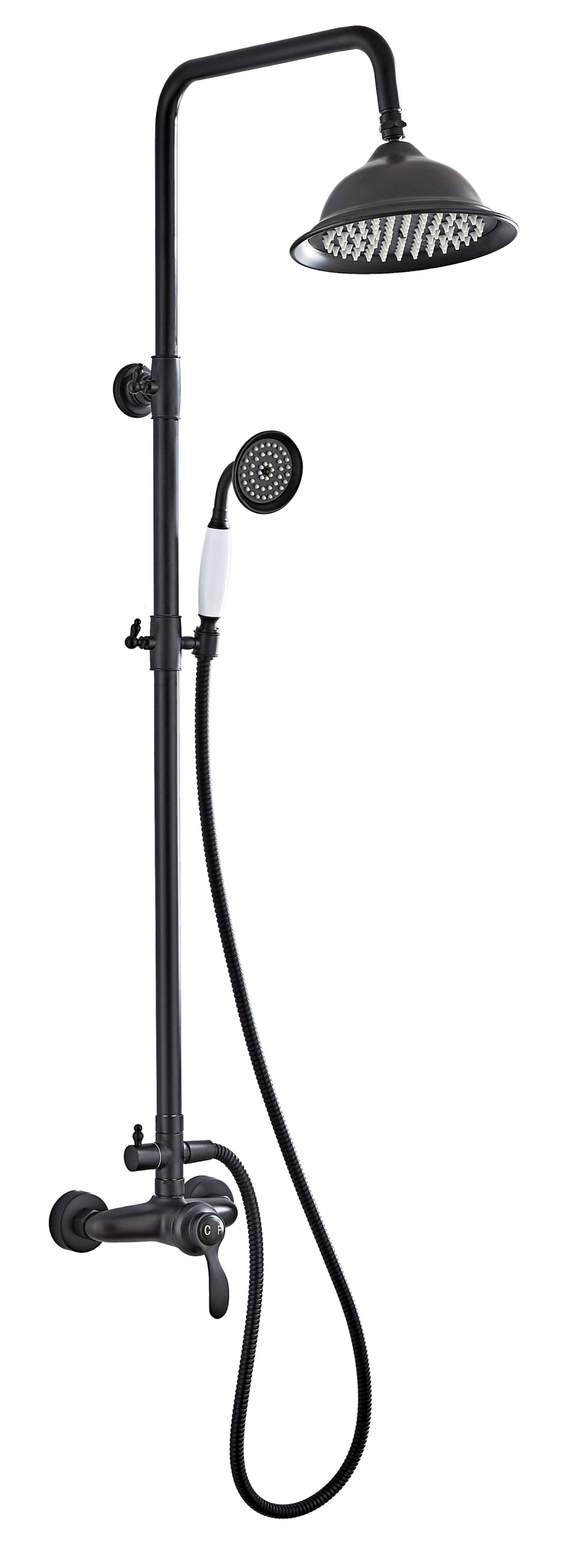 Columna de ducha monomando edouard rousseau byron negro