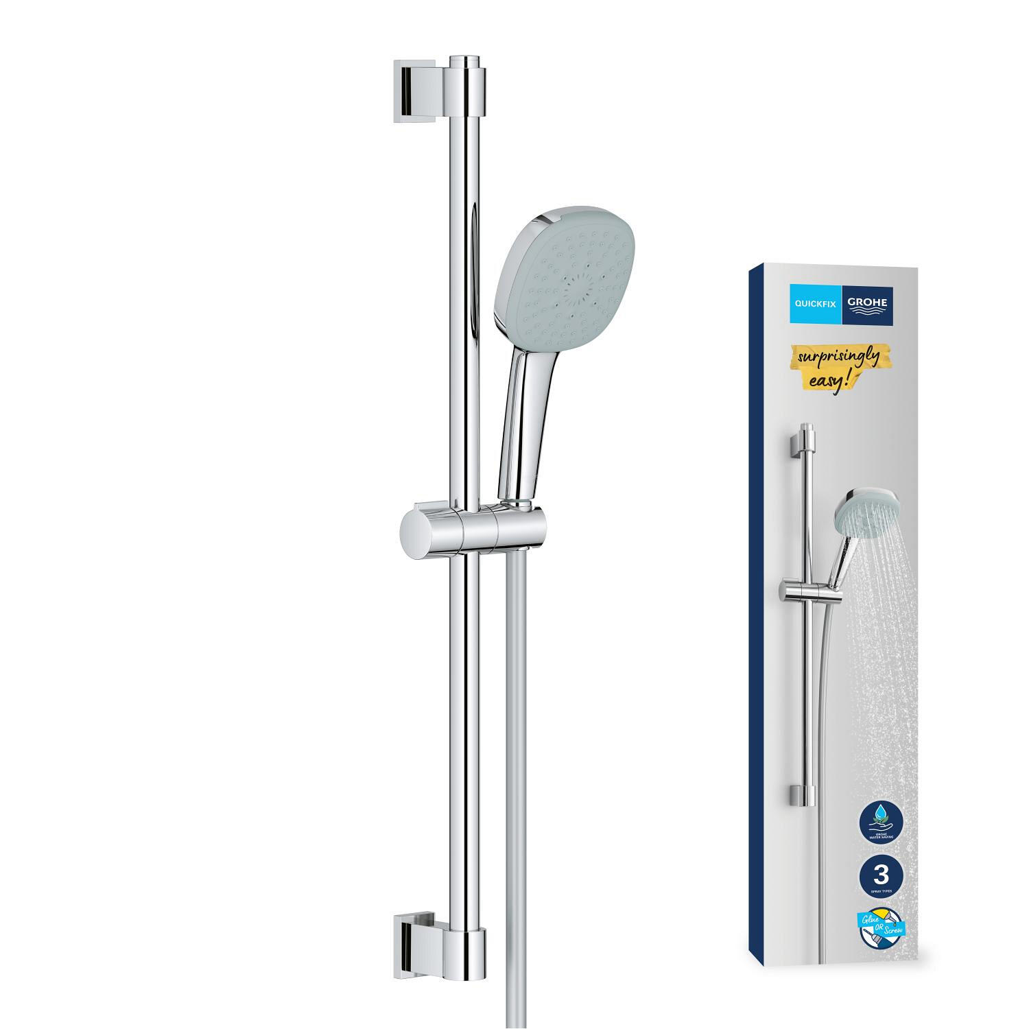 Alcachofa de ducha + flexo + barra GROHE  cromo con 3 funciones - 12