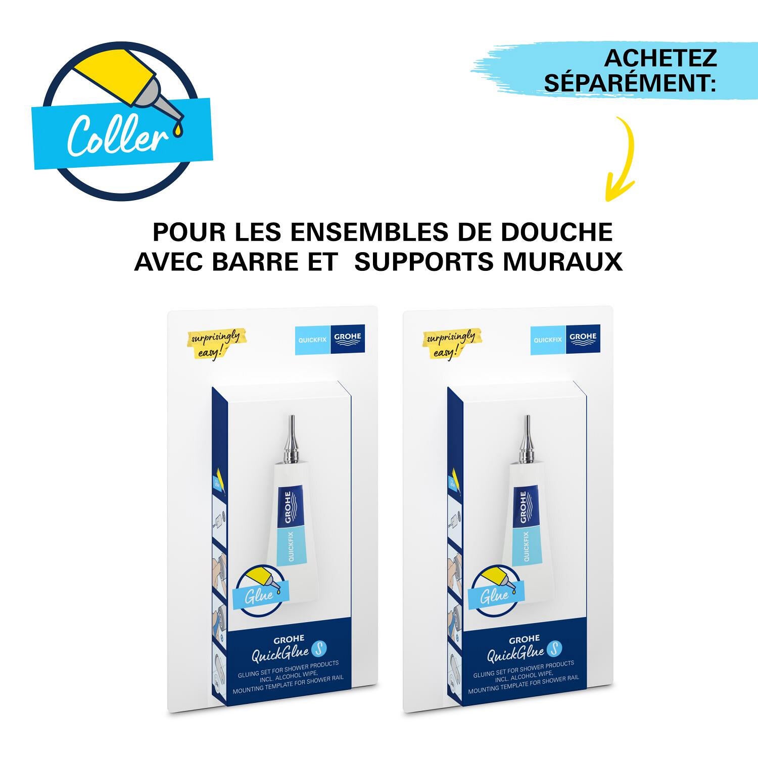 Pommeau de douche avec flexible et barre de douche 3 jet(s) chrome Vitalio comfo - 7