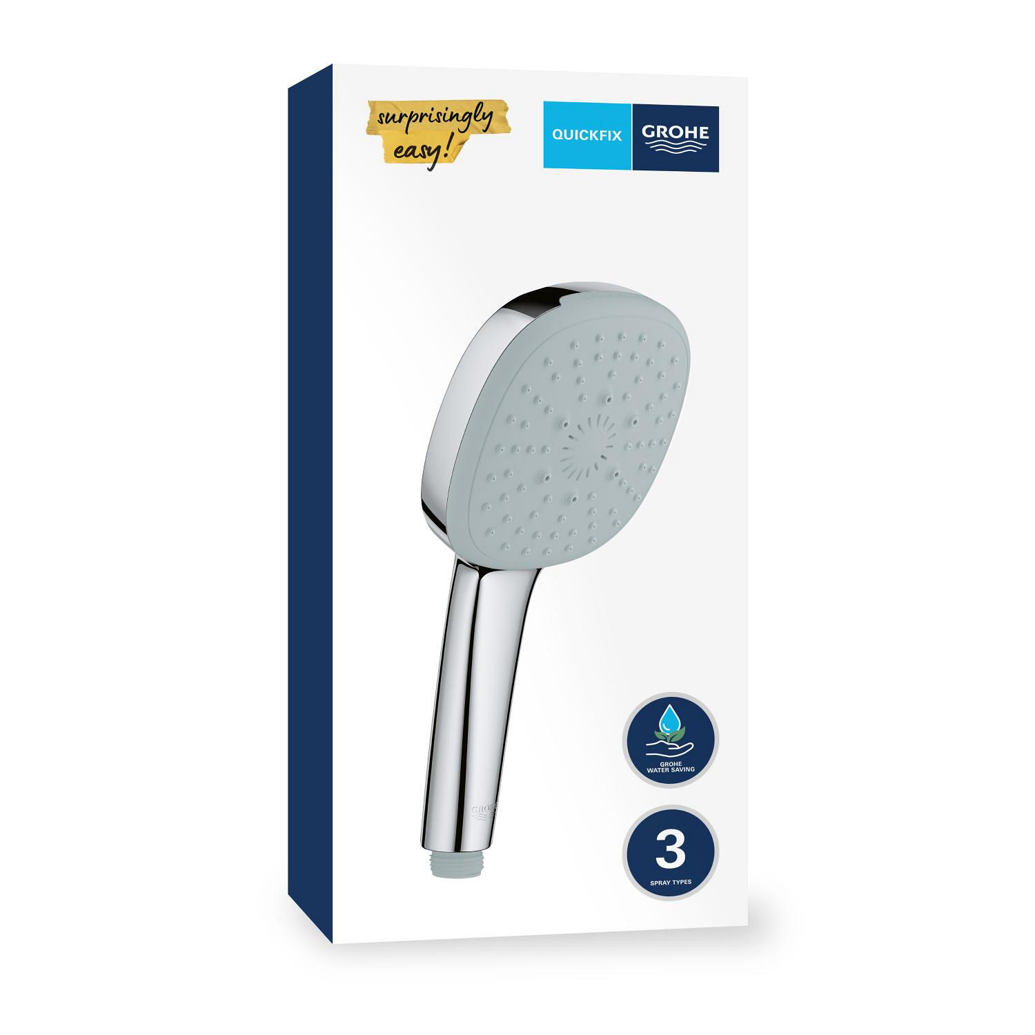 Pommeau de douche 3 jets chrome, GROHE, Vitalio Comfort Clova 3 jets - 6