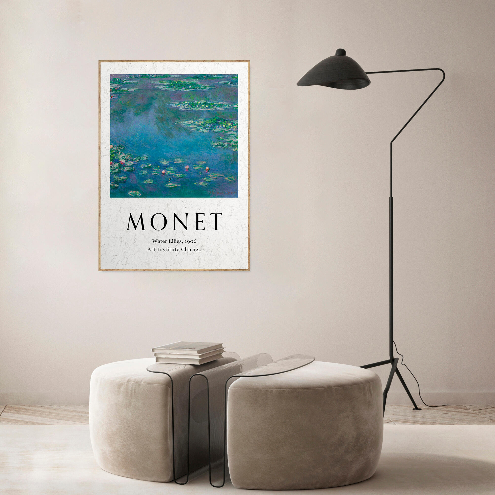 Cuadro con marco monet water lilies 51 cm x 71 cm