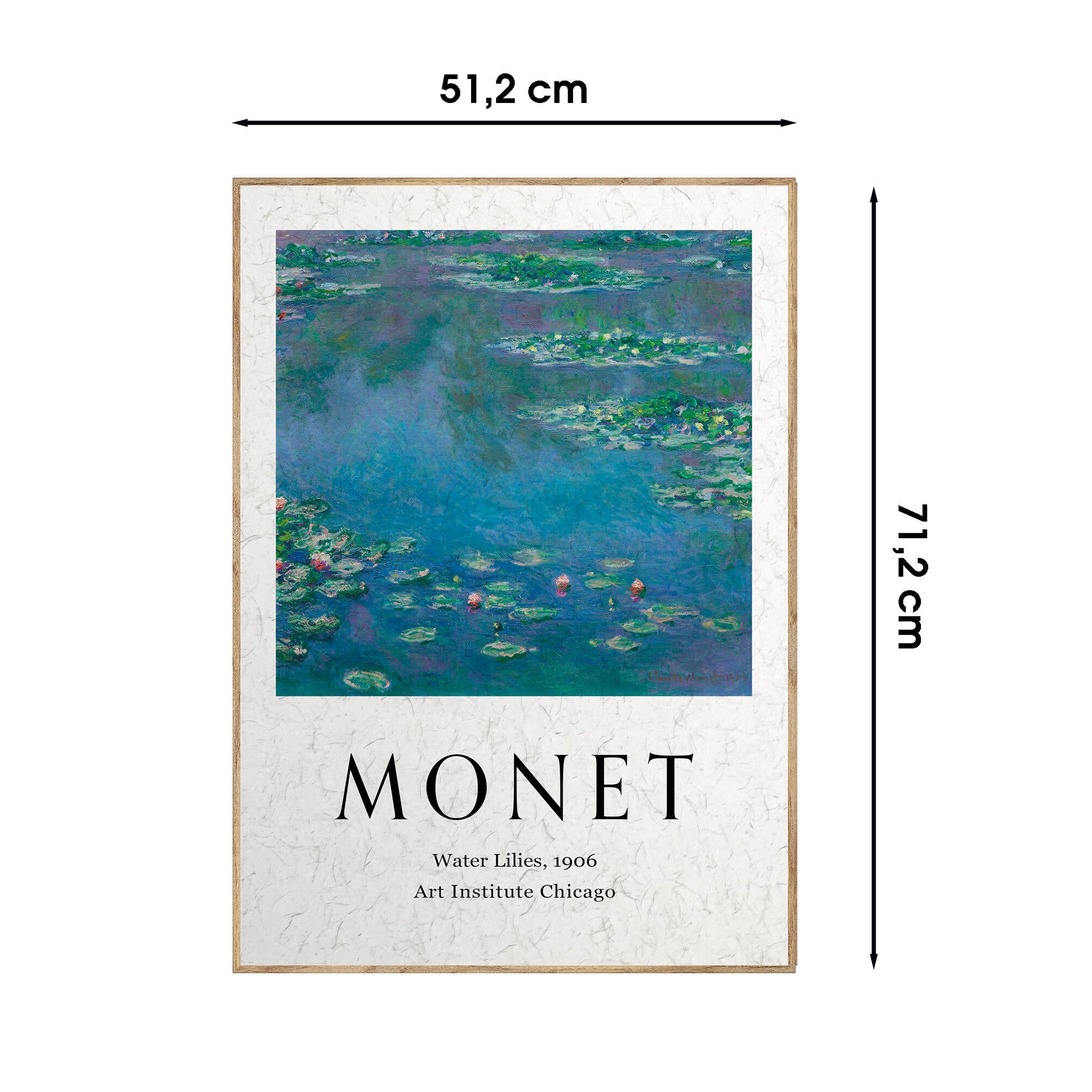 Quadro com moldura Deco Art Monet Nenúfares 50x70 cm faia - 4