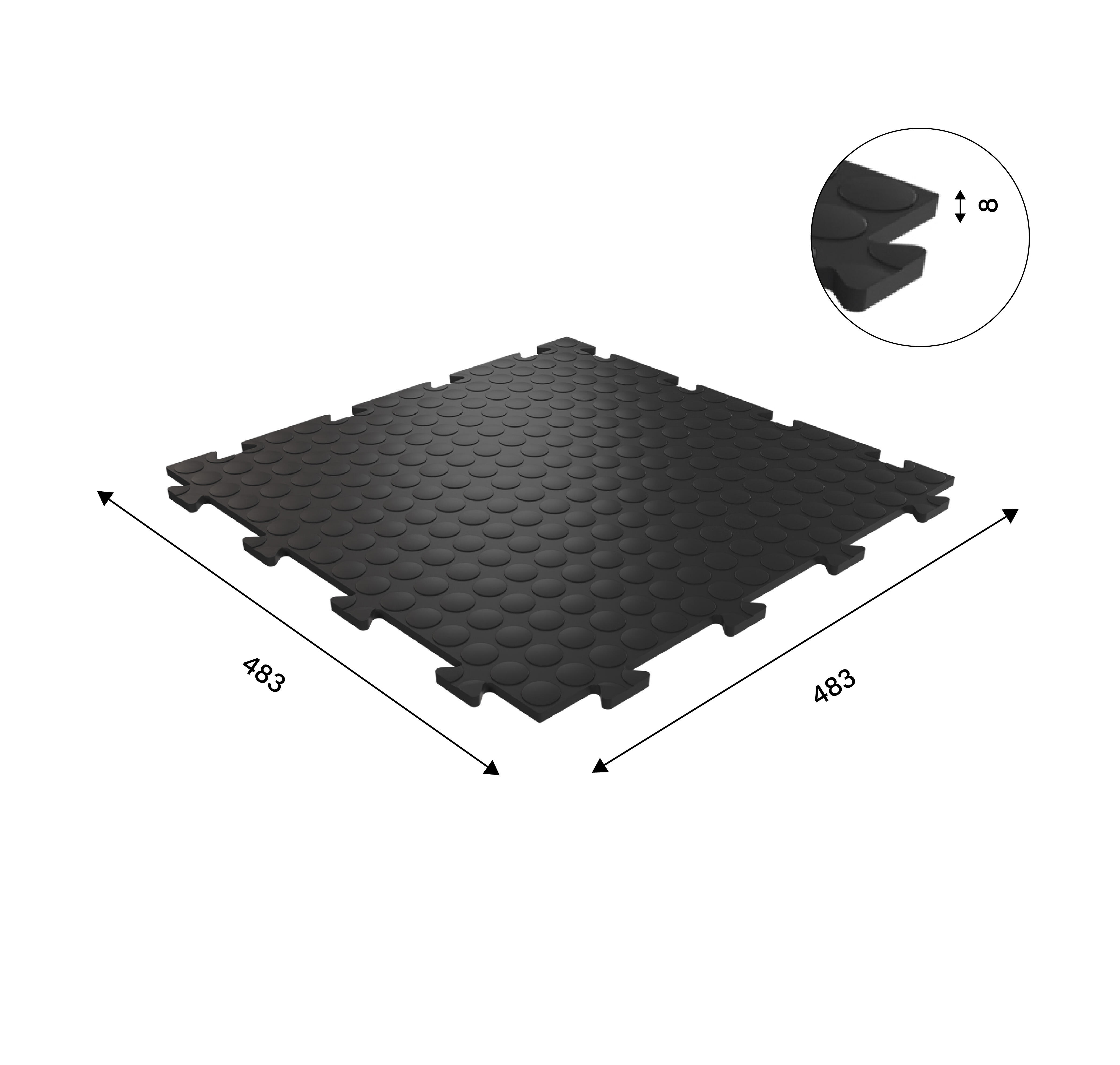 Piastrella a incastro da esterno in pvc nero L 50 x L 50 cm x Sp. 8 mm Tecnic bolle - 4