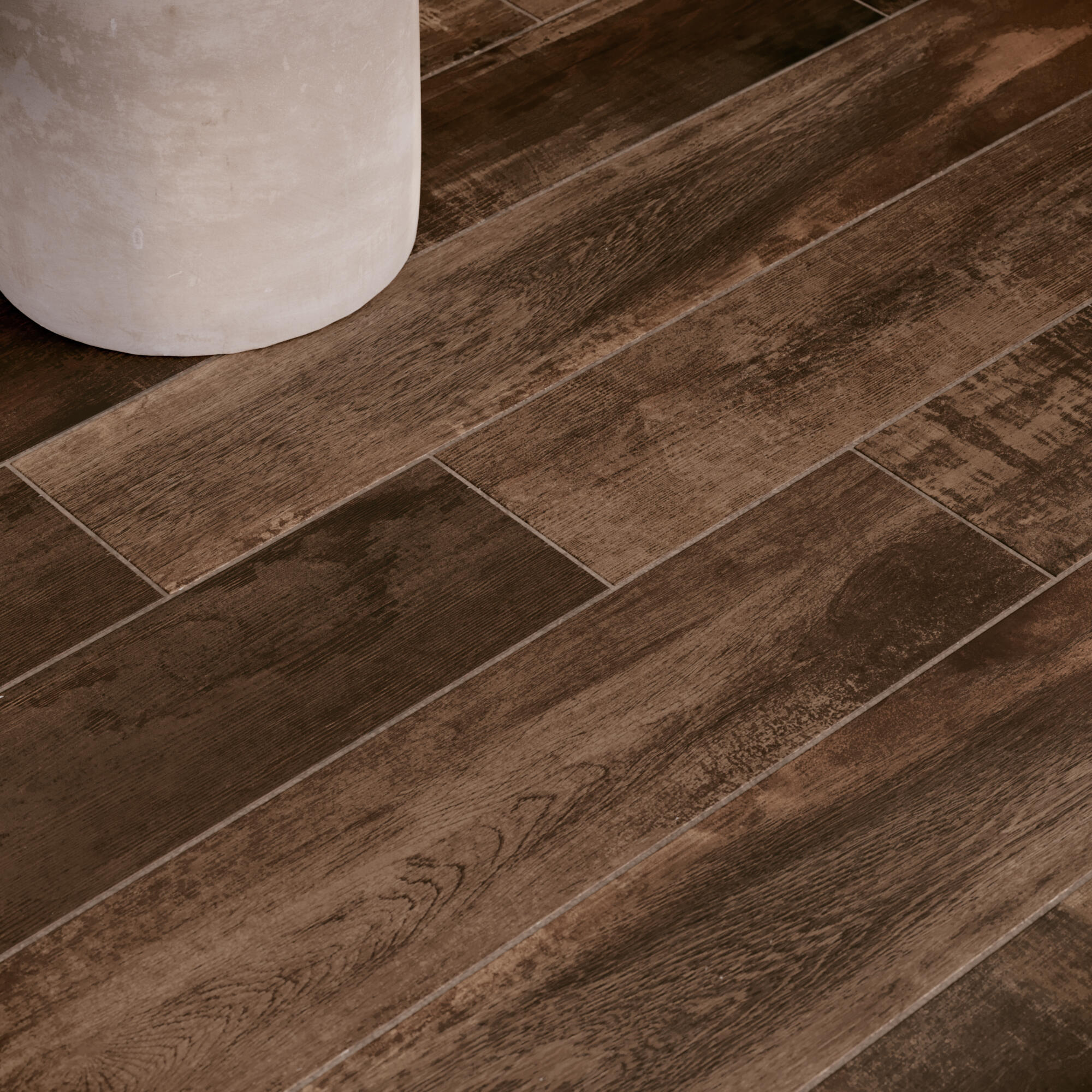Suelo porcelánico Imara efecto madera marrón oscuro 15x90 cm C3 ARTENS - 6
