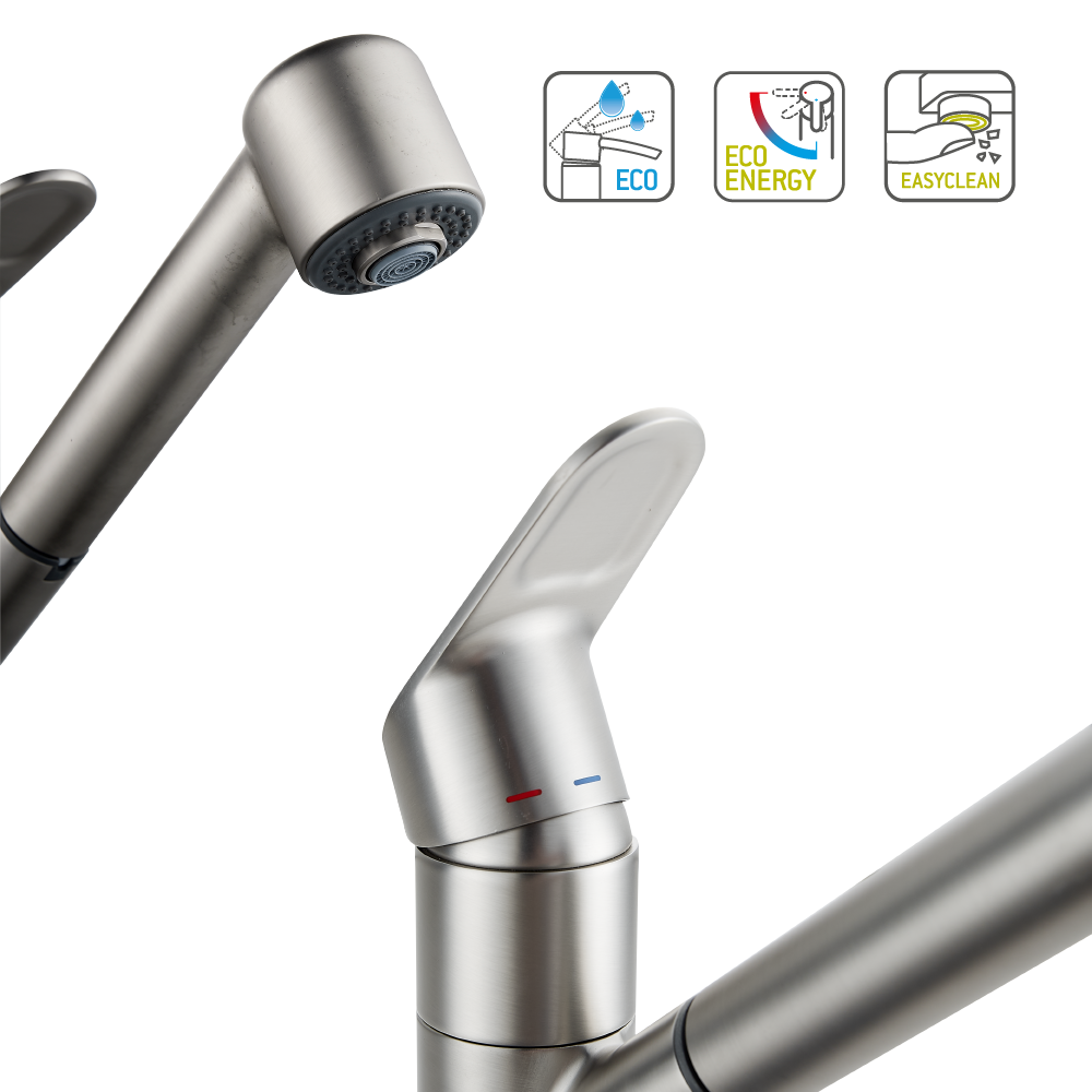 Mitigeur de cuisine façon inox, Kemi, DELINIA - 8