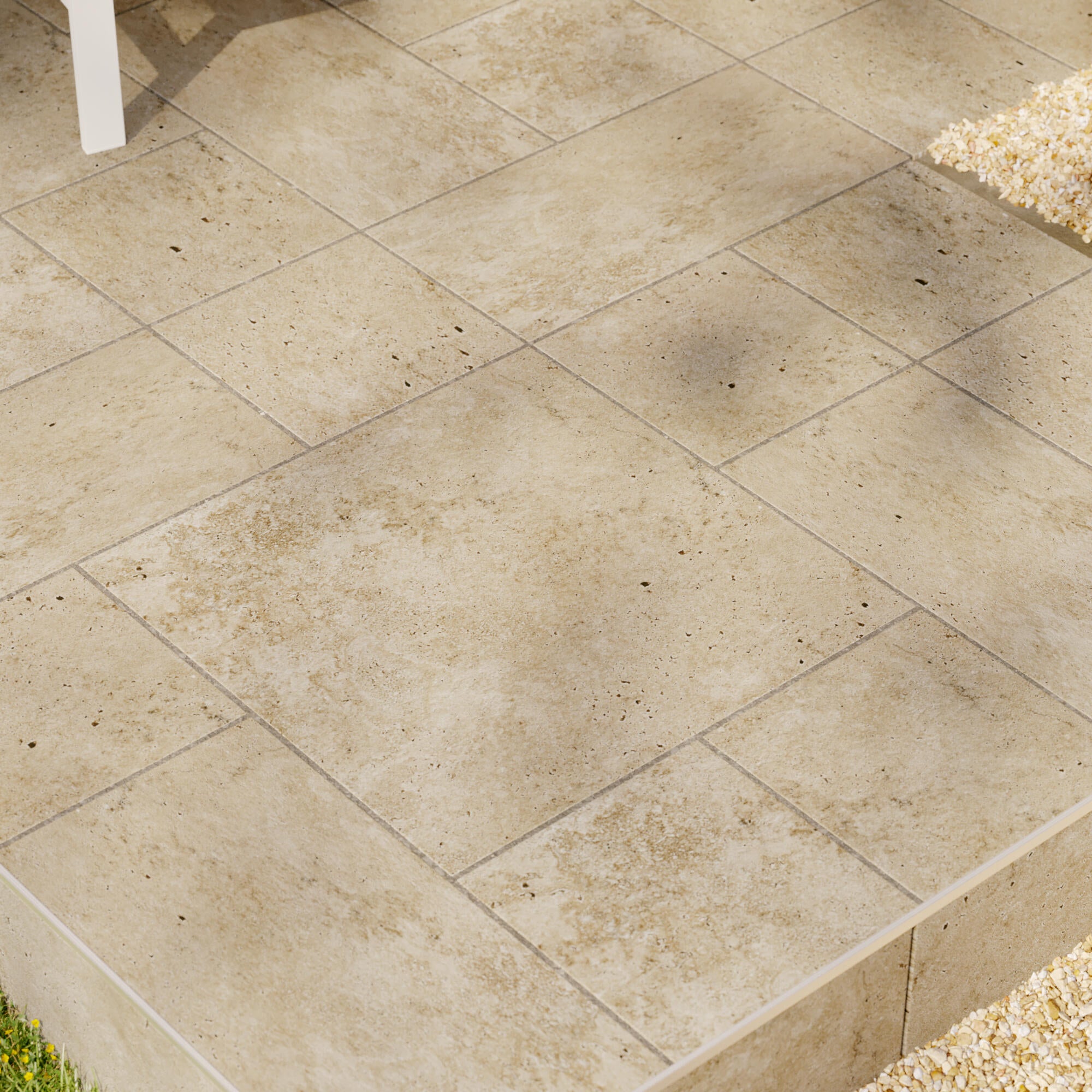 Carrelage sol extérieur effet travertin beige Koos multiformats cm ARTENS - 5