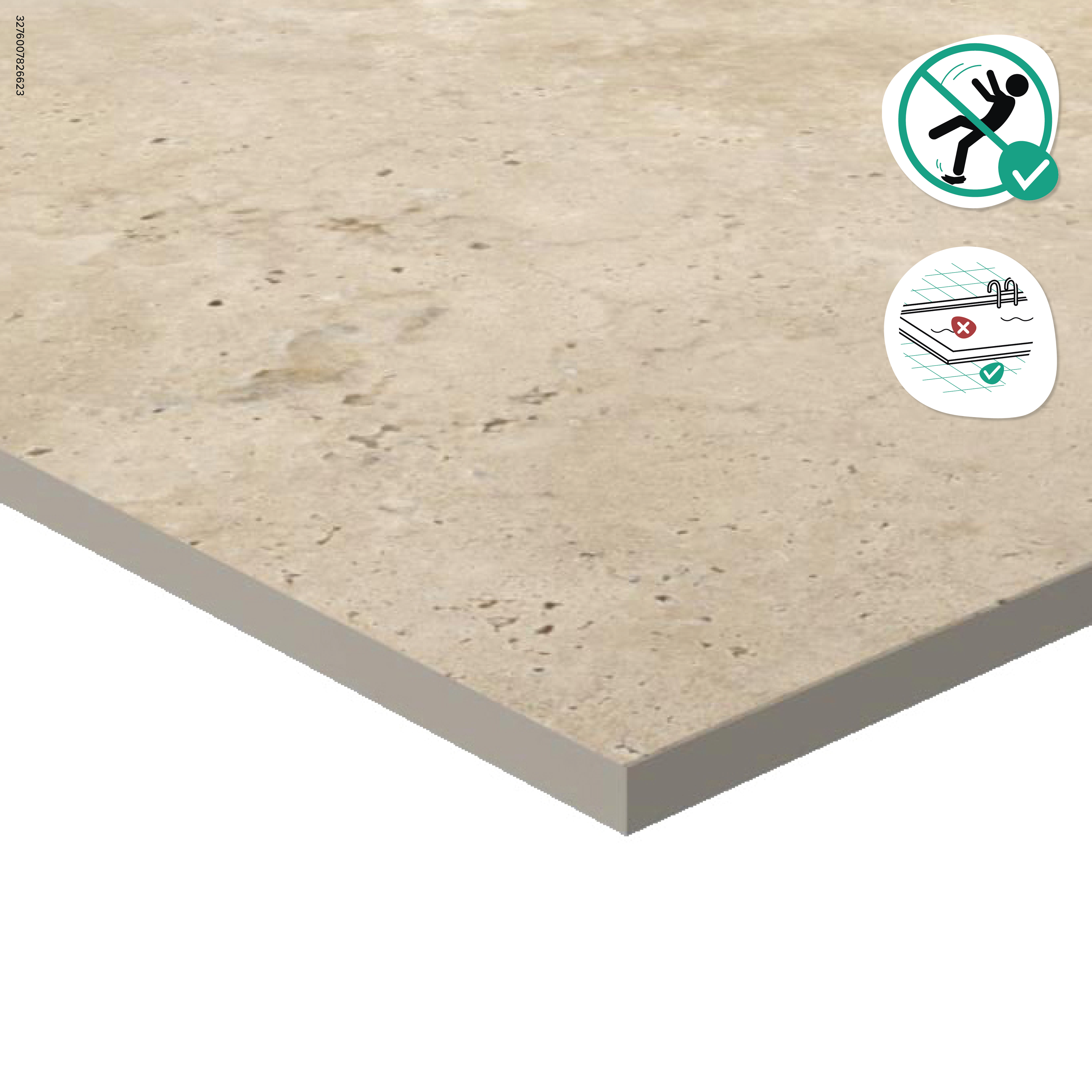 Carrelage sol extérieur effet travertin beige Koos multiformats cm ARTENS - 6