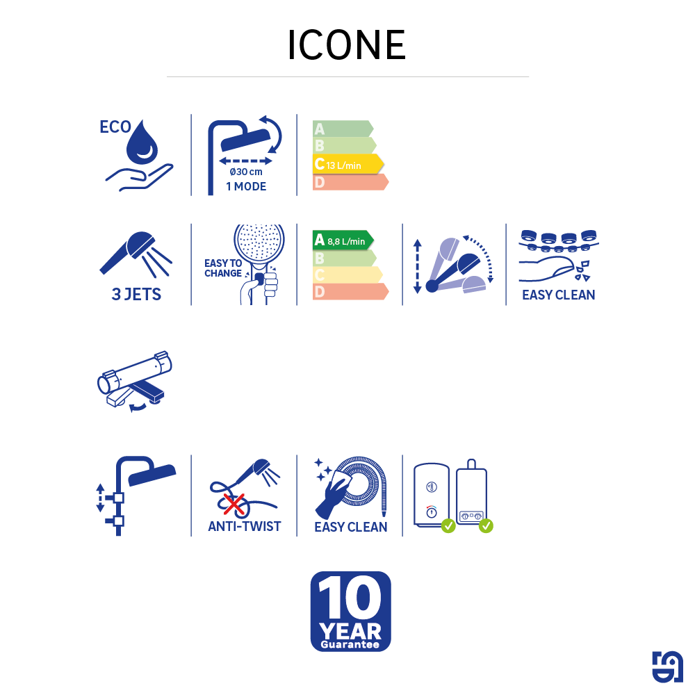 Conjunto de banheira com torneira cromado Sensea Icone - 7