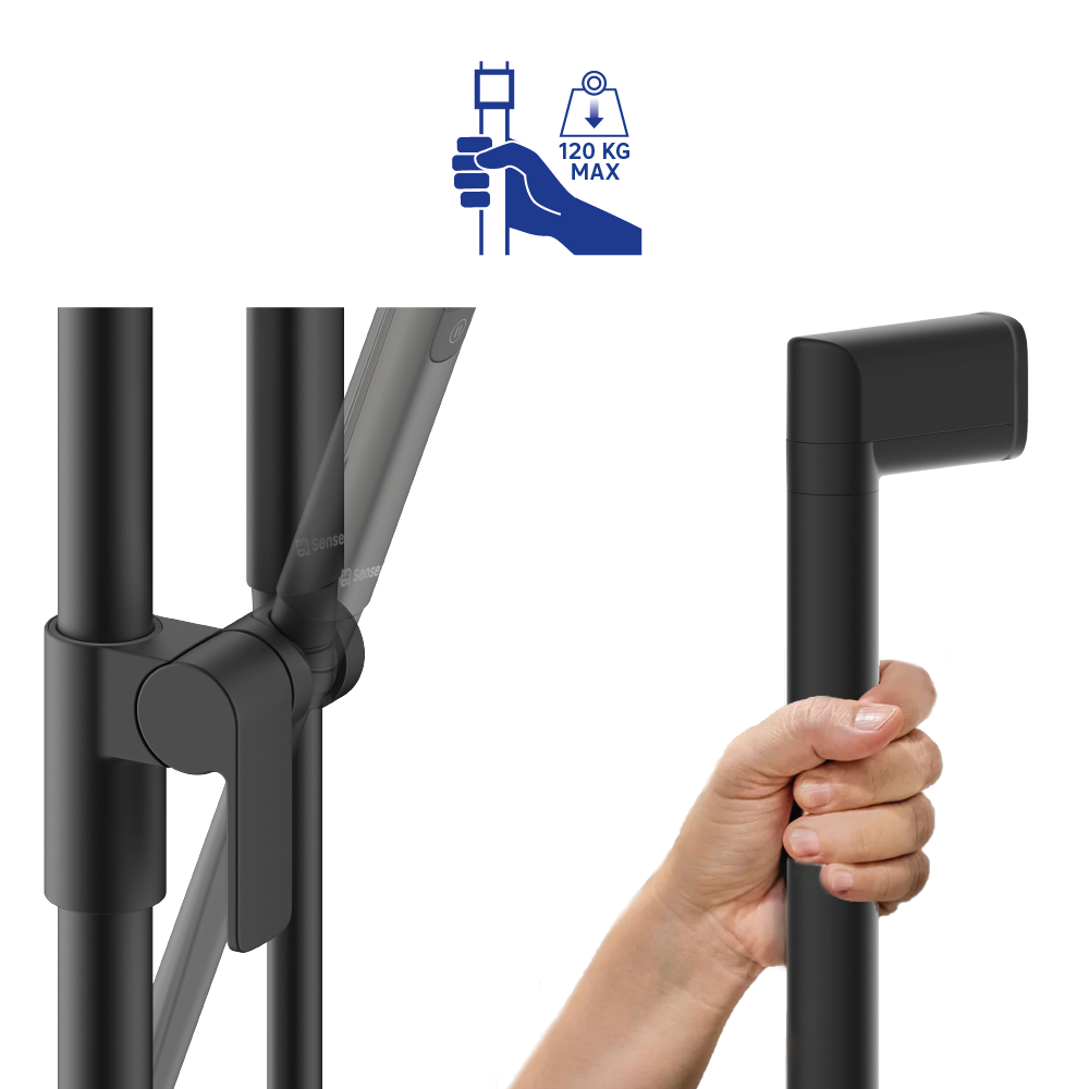 Alcachofa de ducha + flexo + soporte SENSEA Remix negro con 3 funciones - 4