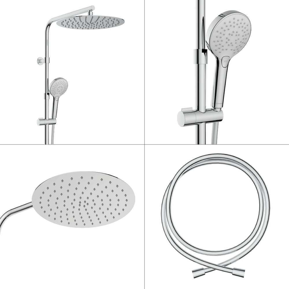 Conjunto de banheira com torneira termostática cromado Sensea Icone - 6