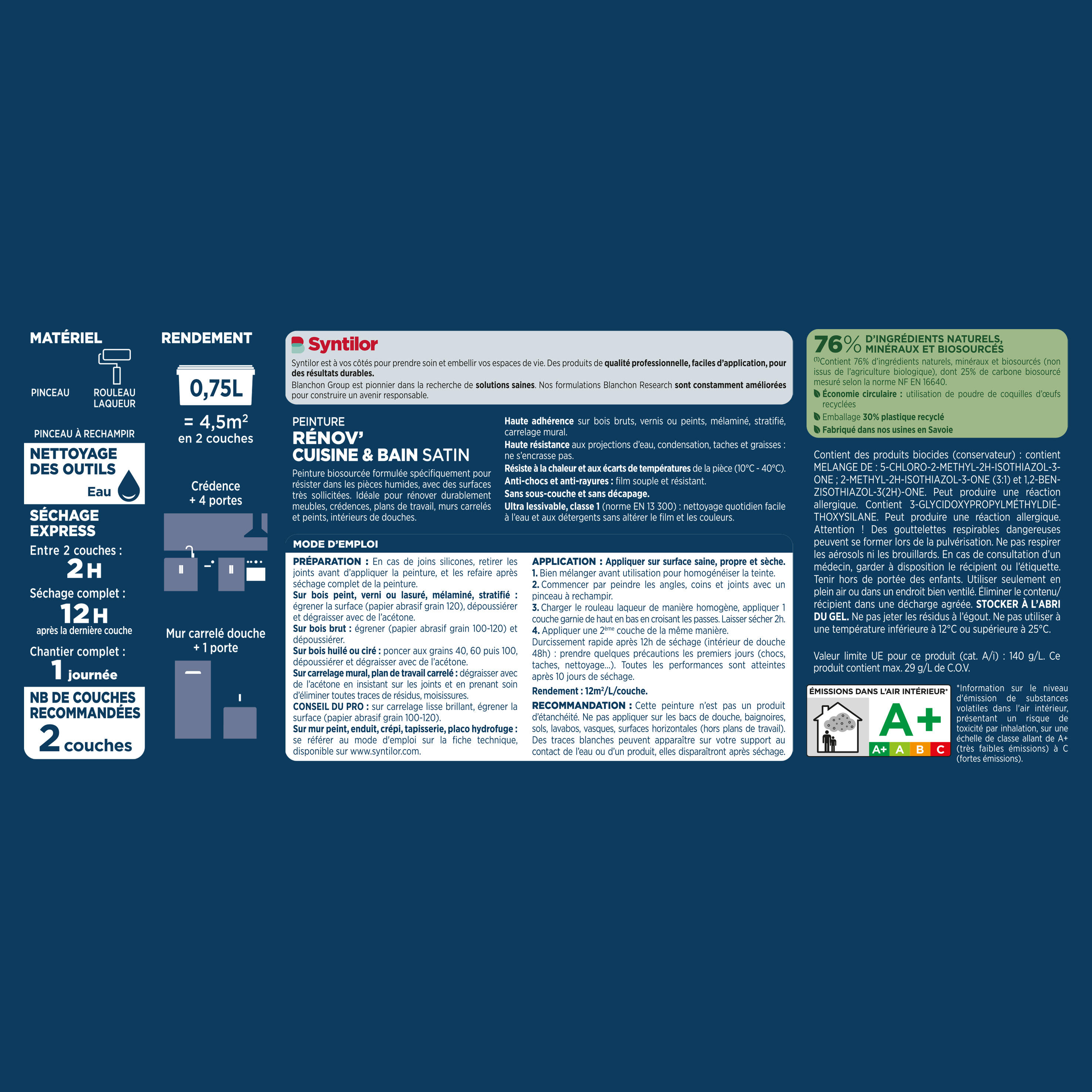 Peinture meuble craie satin SYNTILOR Rénov' cuisine et bain 2L - 5